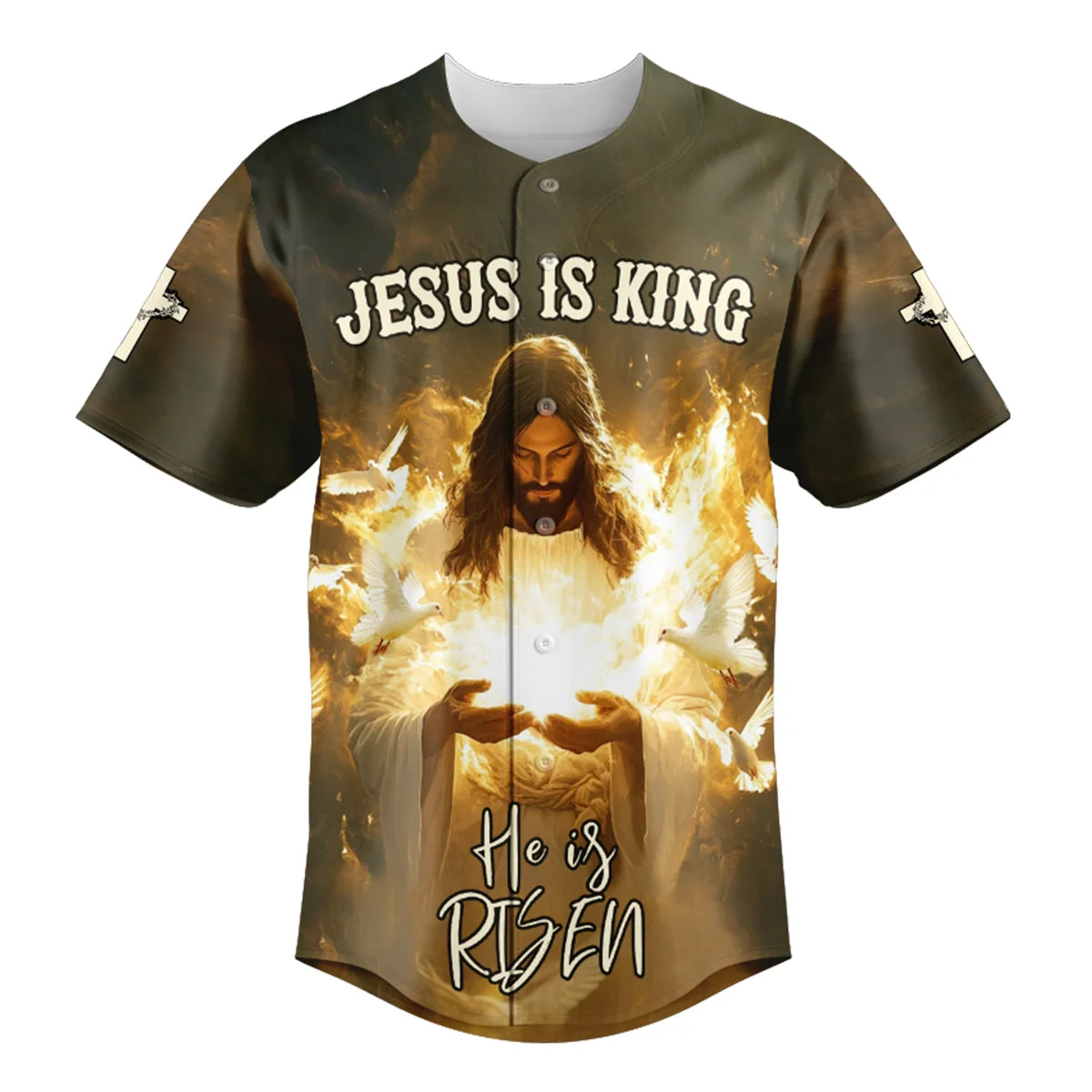 He Is Risen Baseball Jersey - Christant Gift For Him - Image 2