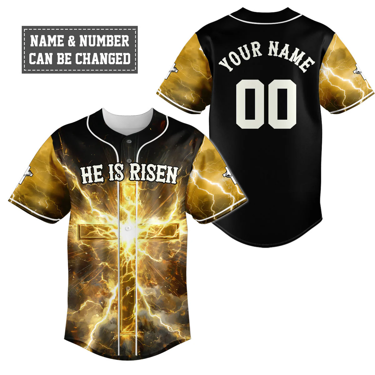 He Is Risen Baseball Jersey - Christant Gift For Him