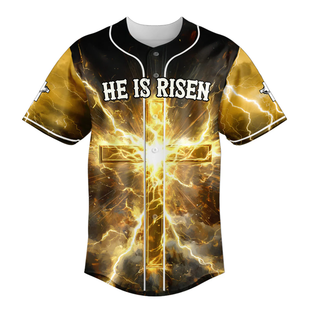 He Is Risen Baseball Jersey - Christant Gift For Him - Image 2
