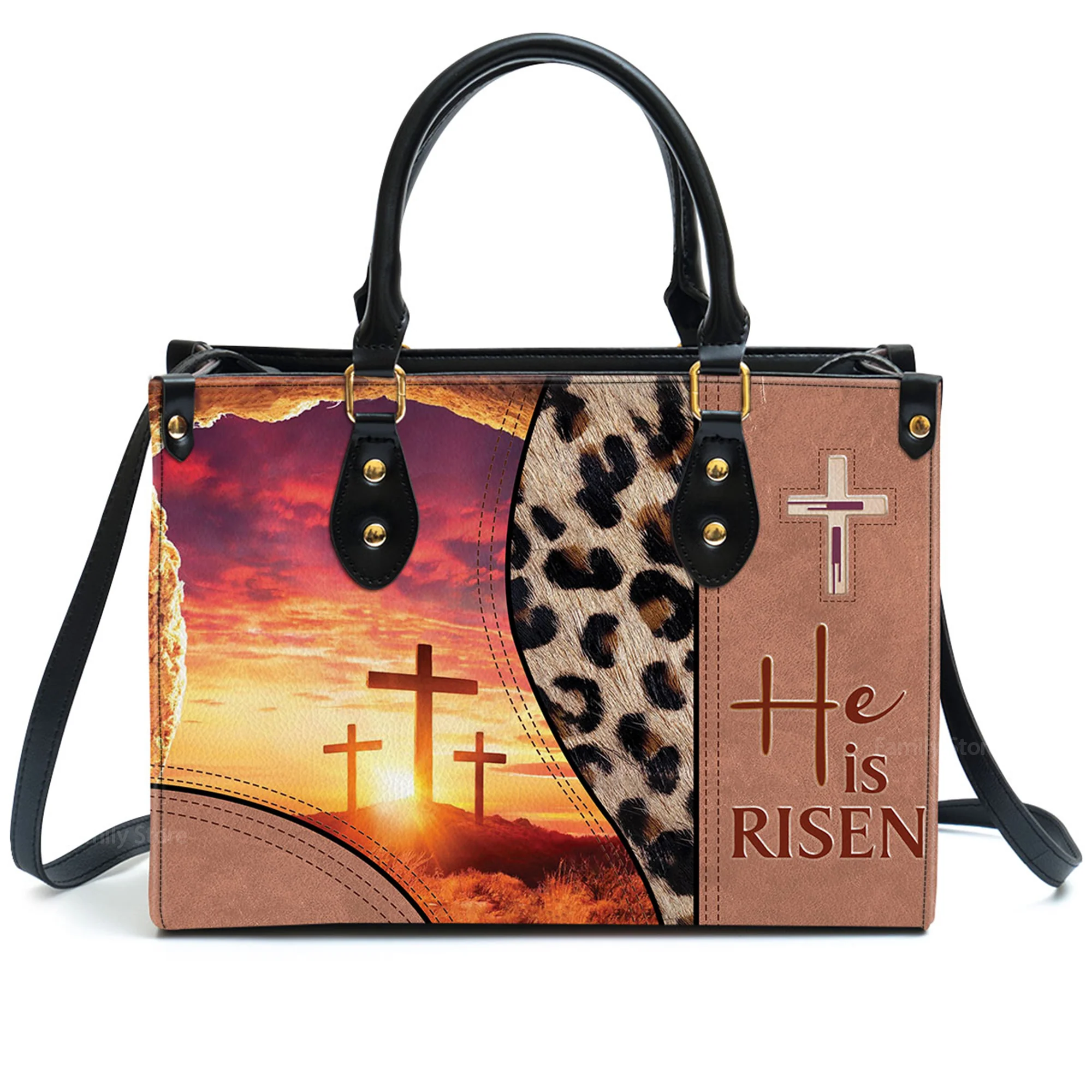 He Is Risen - Beautiful Personalized Leather Handbag - AT4081424 - Image 2