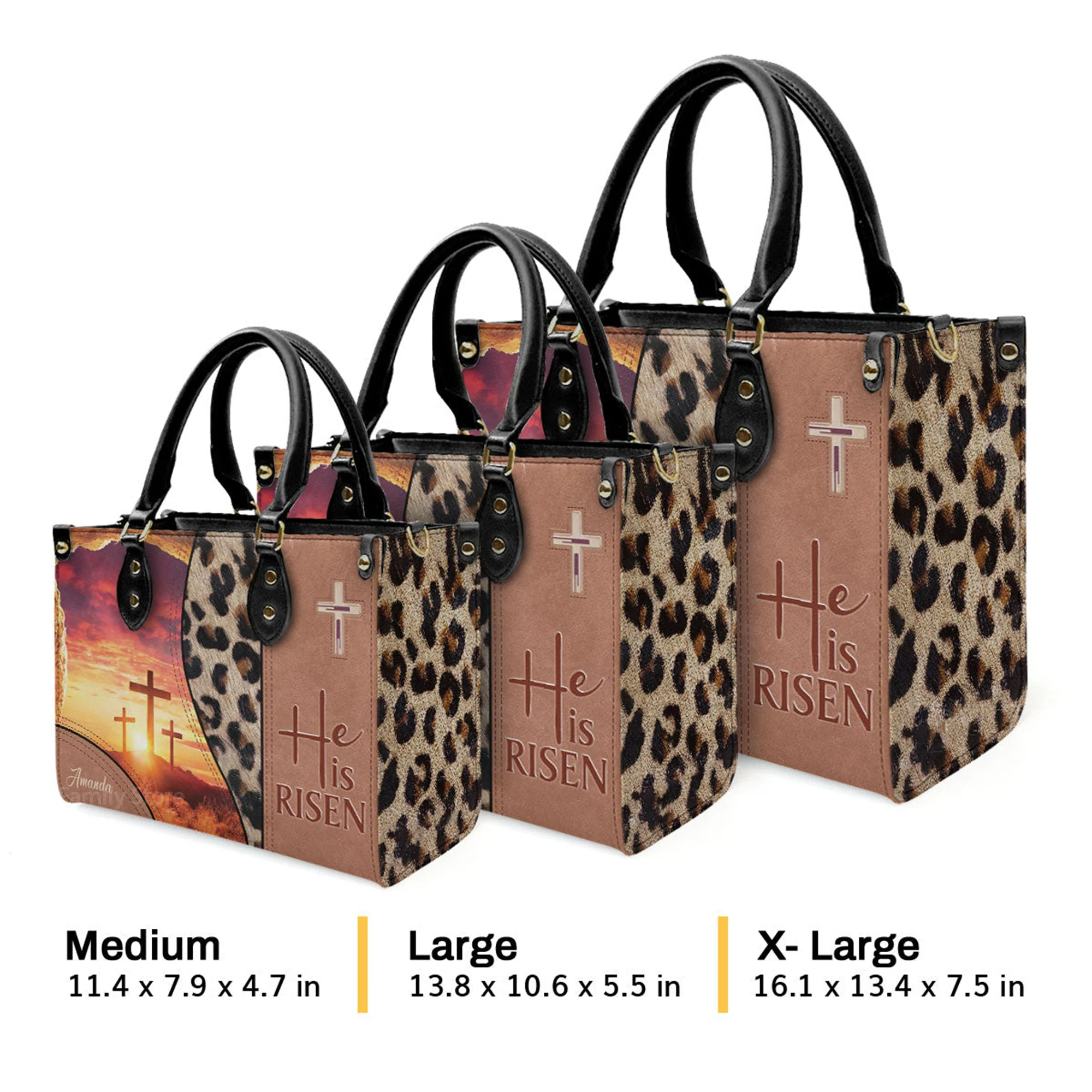 He Is Risen - Beautiful Personalized Leather Handbag - AT4081424 - Image 4
