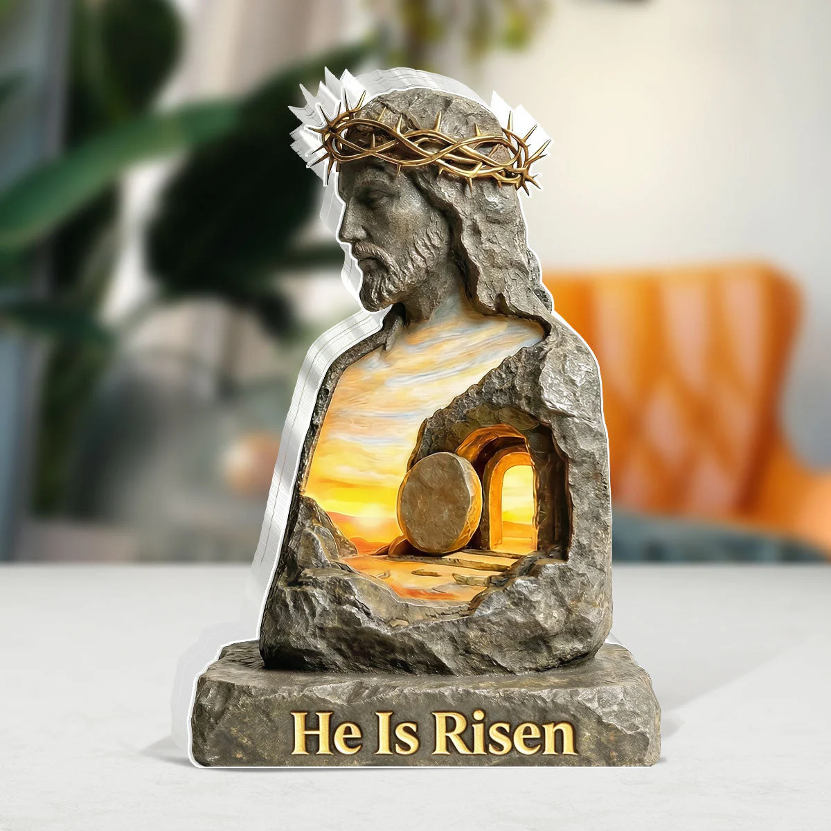 He Is Risen - Custom Shaped Acrylic Plaque - Christian Gift For Him BA01 - Image 3