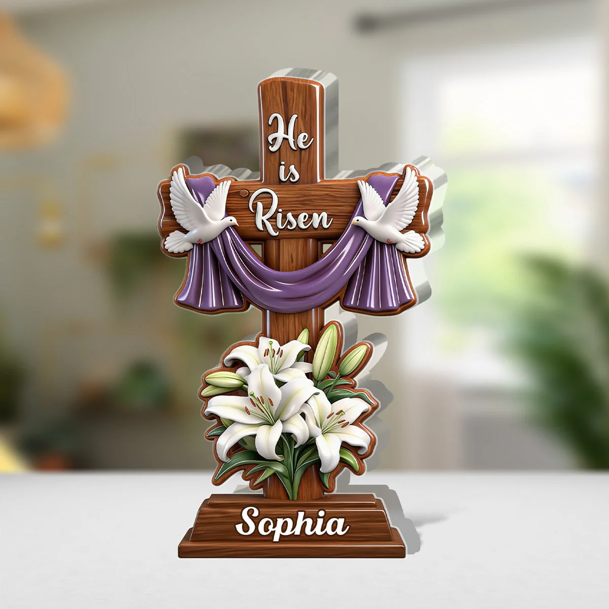 He Is Risen - Personalized Custom Shaped Acrylic Plaque - Christian Gift For Him BA01 - Image 4