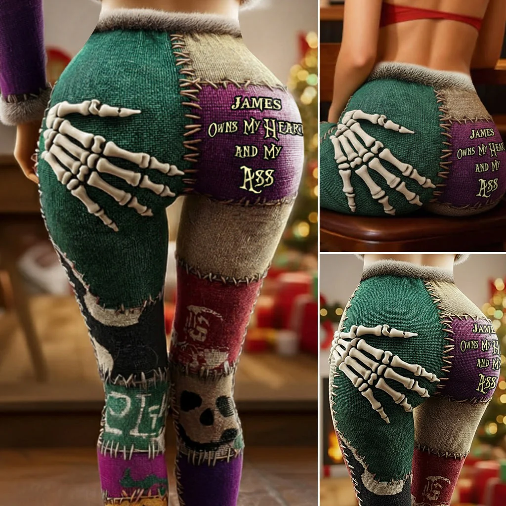 He Owns My Heart And My A$$ - Personalized Leggings - Christmas Gift For Her NL122