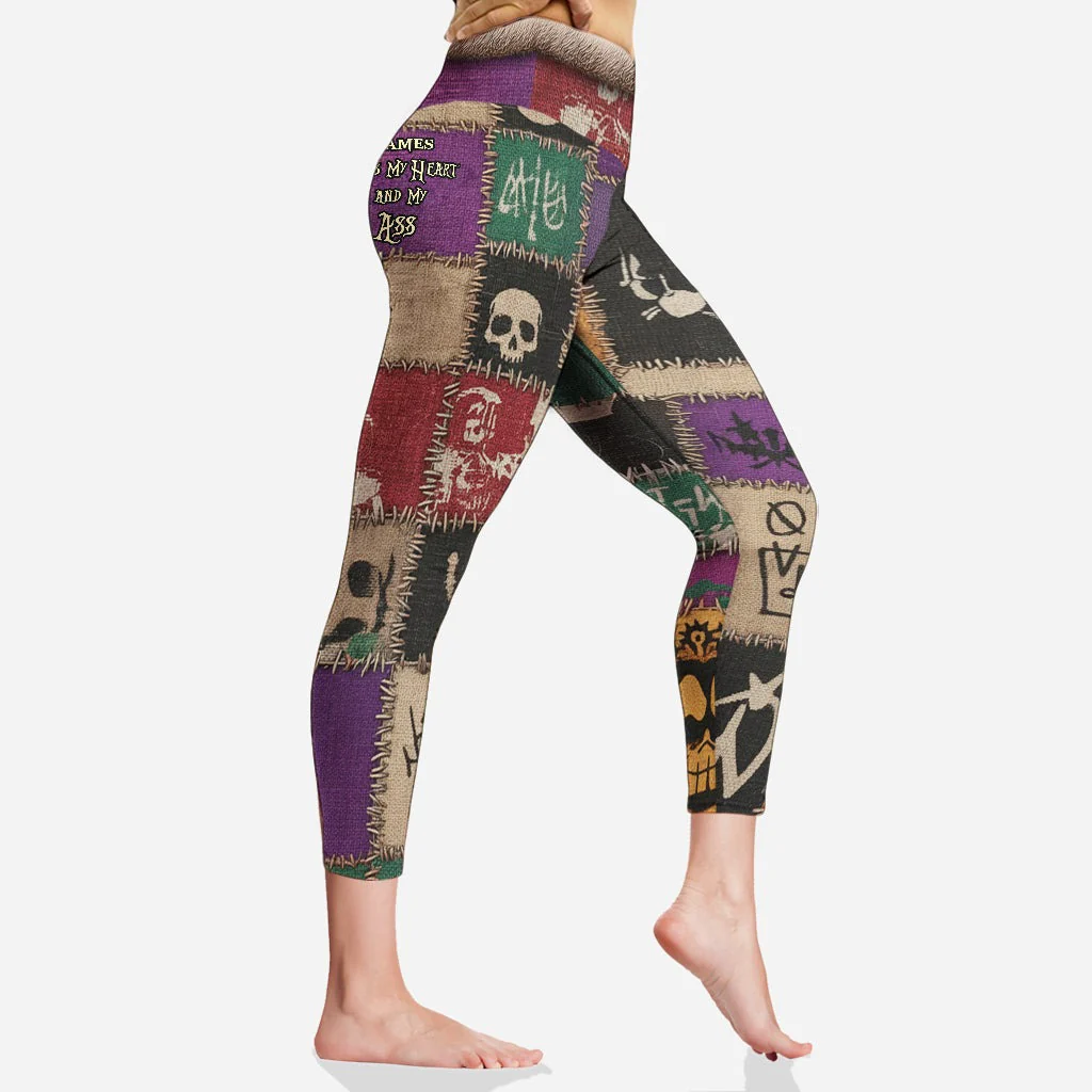He Owns My Heart And My A$$ - Personalized Leggings - Christmas Gift For Her NL122 - Image 4