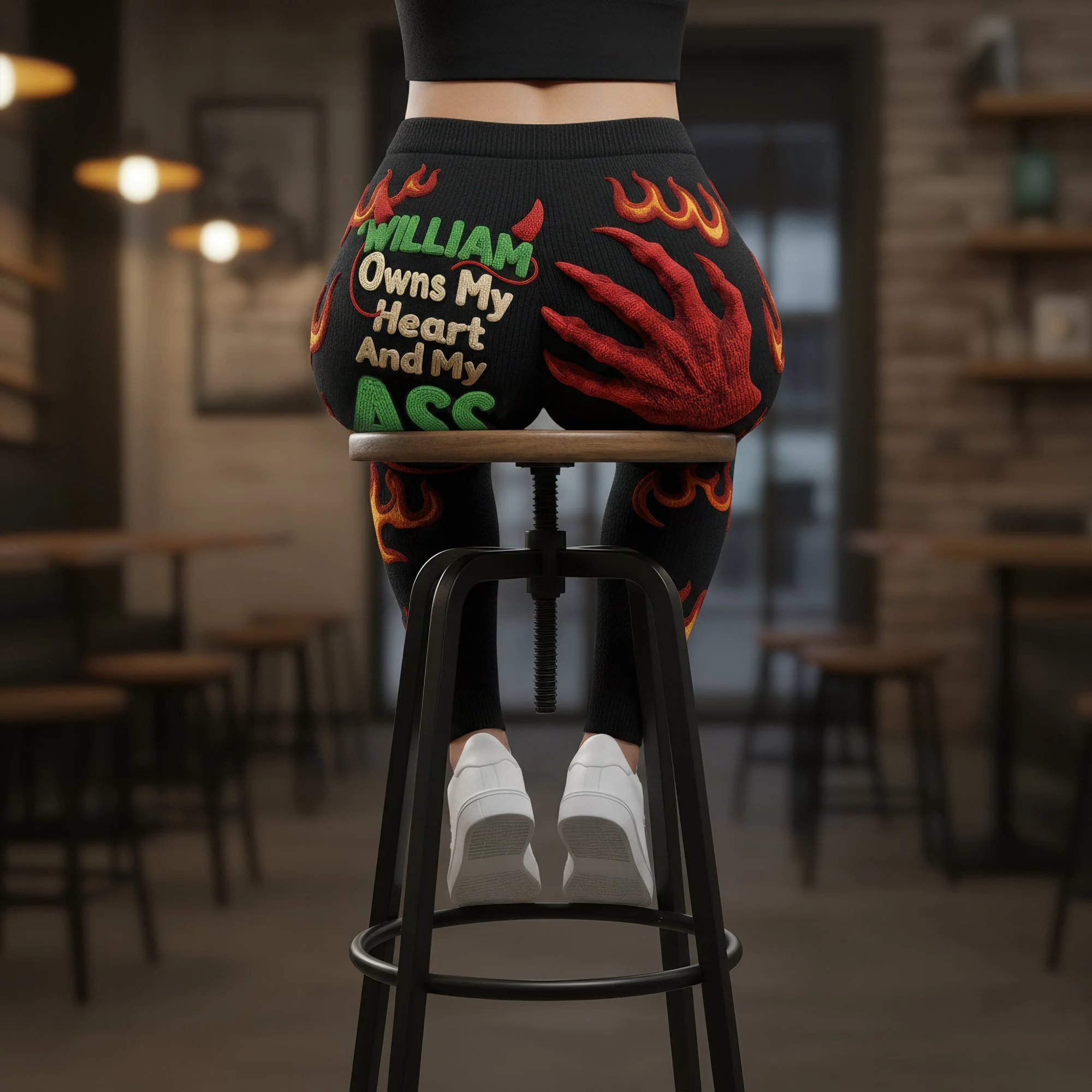 He Owns My Heart And My Ass - Personalized Leggings - Gift For Her, Couple, Christmas, Valentine HH01