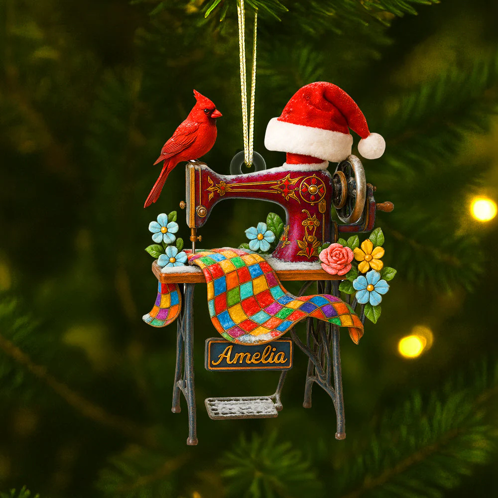 Heaven Sewing Machine - Personalized Acrylic Ornament - Memorial Gifts NA94