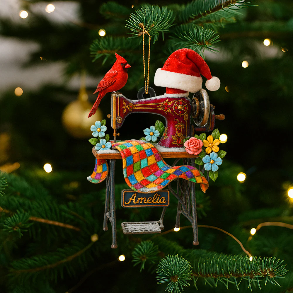 Heaven Sewing Machine - Personalized Acrylic Ornament - Memorial Gifts NA94 - Image 2