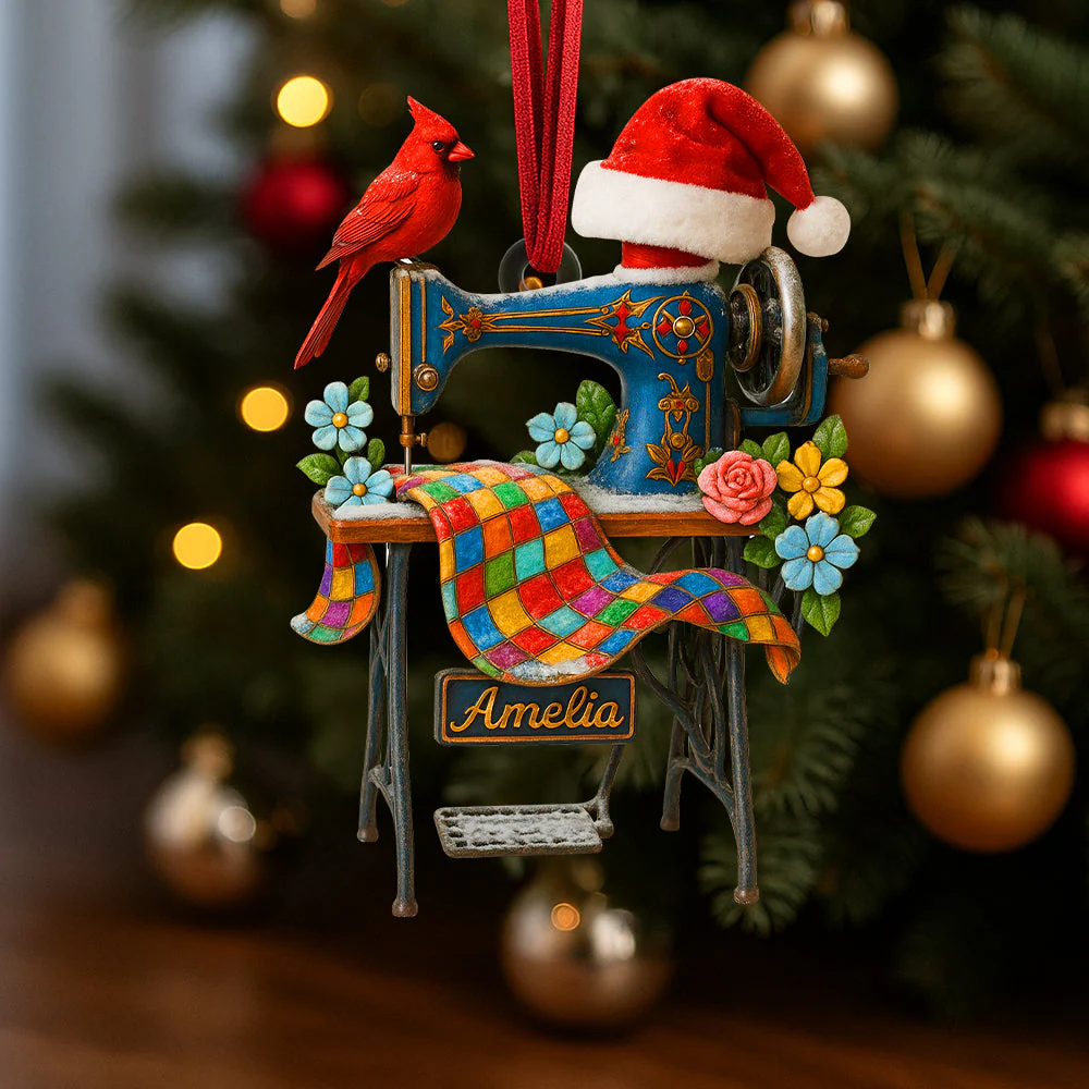 Heaven Sewing Machine - Personalized Acrylic Ornament - Memorial Gifts NA94 - Image 3