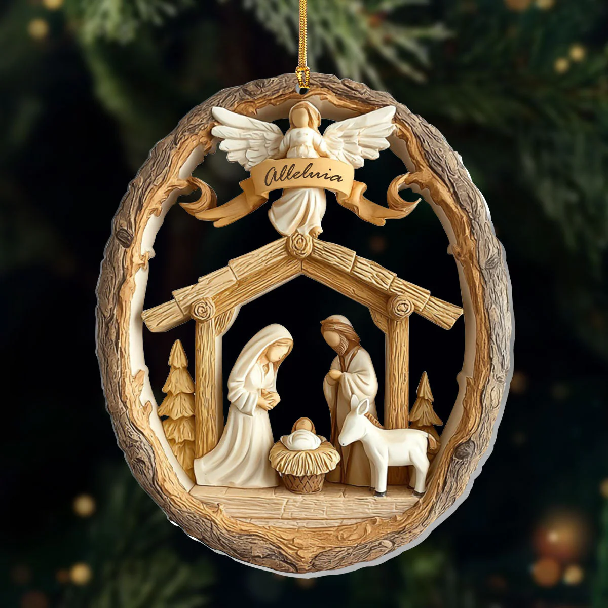 Heavenly Nativity Blessing - 1-Layer Acrylic Ornament Regular - Gift For Christmas, For Family HL128