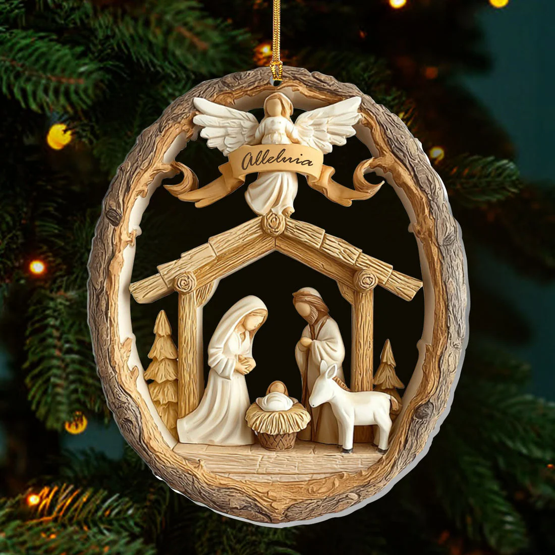 Heavenly Nativity Blessing - 1-Layer Acrylic Ornament Regular - Gift For Christmas, For Family HL128 - Image 2