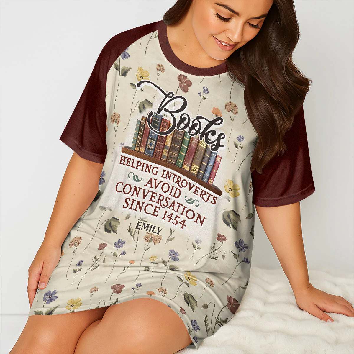 Helping Introverts Avoid Conversation - Personalized Sleep Tee - Image 3