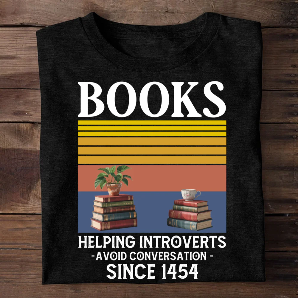 Helping Introverts Avoid Conversation - Personalized T-shirt - Gift For Book Lover, Reader | CLB02 HH01