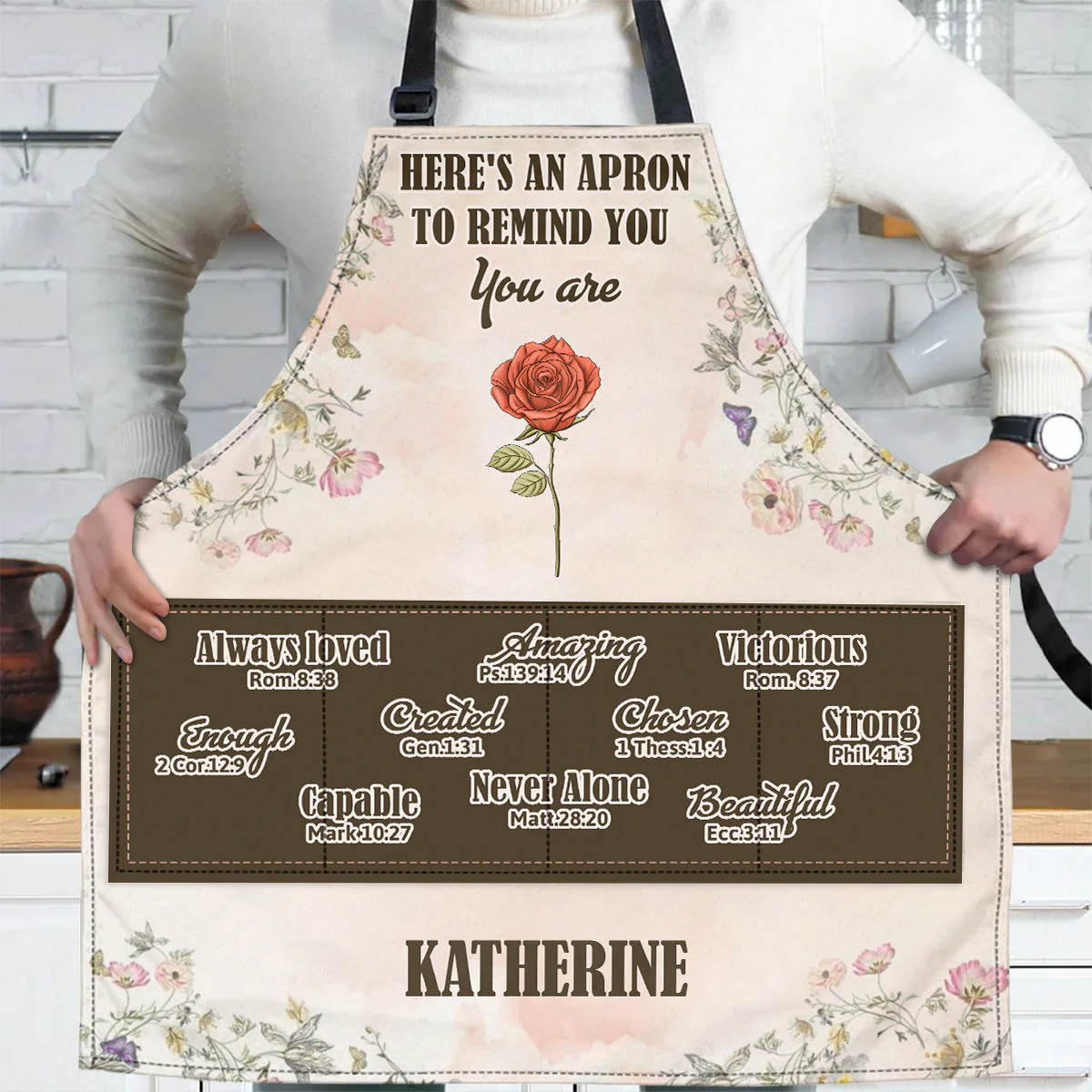 Here's An Apron To Remind You - Personalized Apron With Pocket - Christant Gift for Grandma
