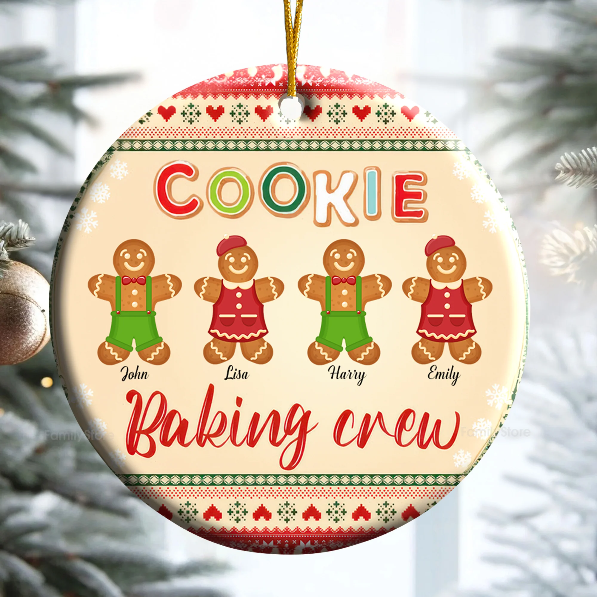 Hey Cooking Crew - Gift For Family - Personalized Ceramic Ornament - NA94 - Image 3