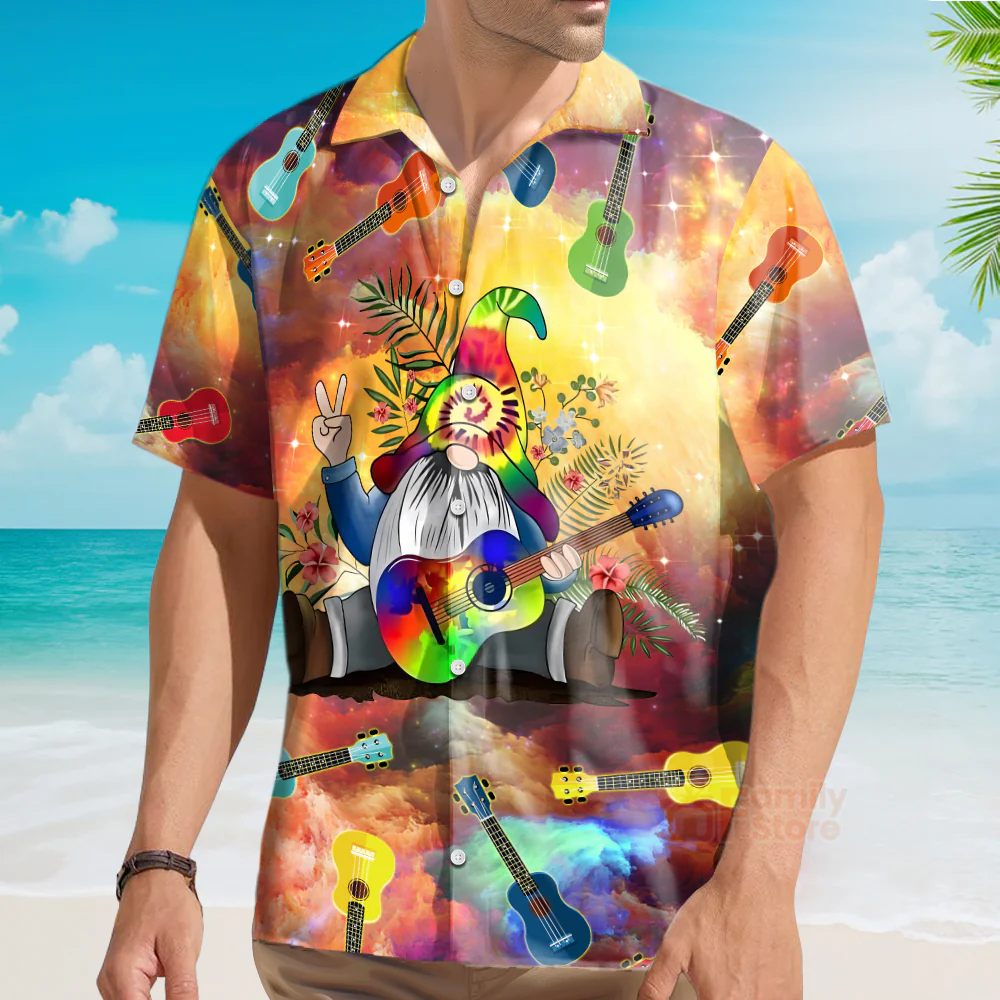 Hippie Ukulele Hippie Let It Be Hawaiian Shirt - Image 3