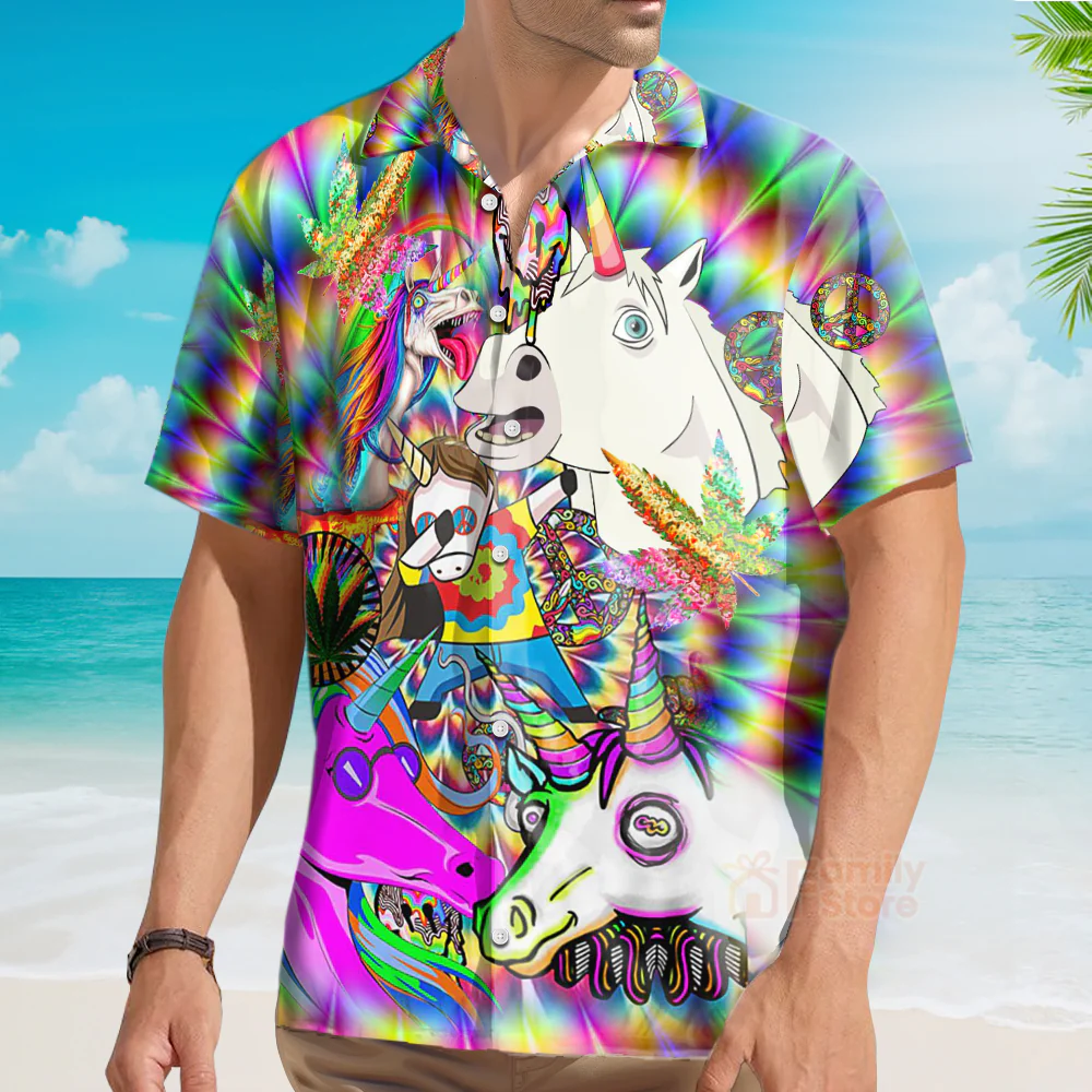 Hippie Unicorn Dream For Wonderland Hawaiian Shirt - Image 3