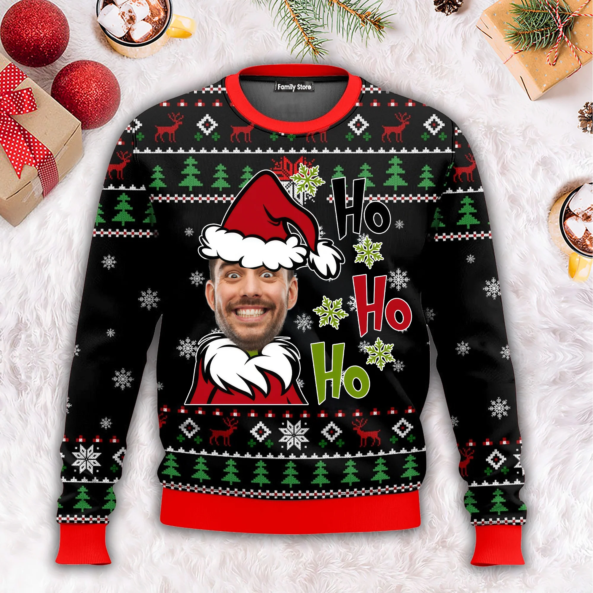 Ho Ho Ho Grinch I Saw You - Personalized Ugly Sweater - Funny Gift For Friend, Family Member NA94 - Image 2