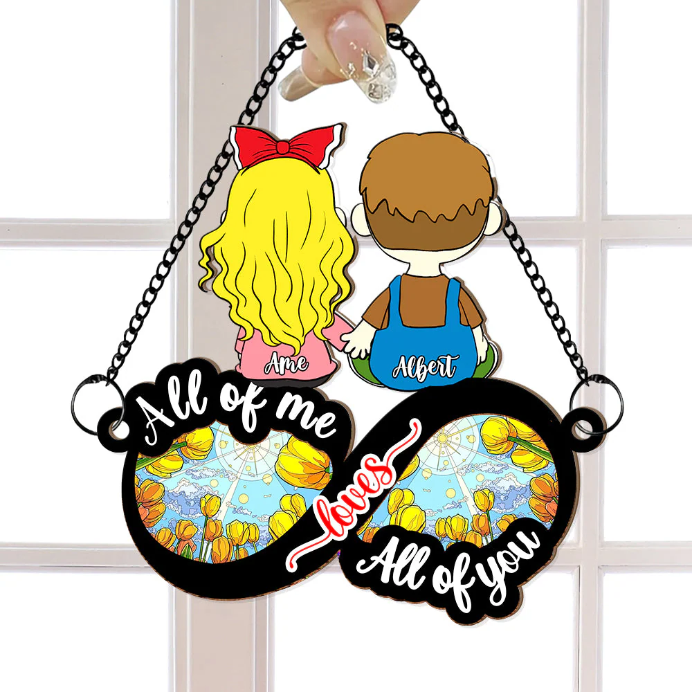 Holding Hand Couple - Personalized Window Hanging Suncatcher Ornament - Gift For Couple | GR16 NL122 - Image 3