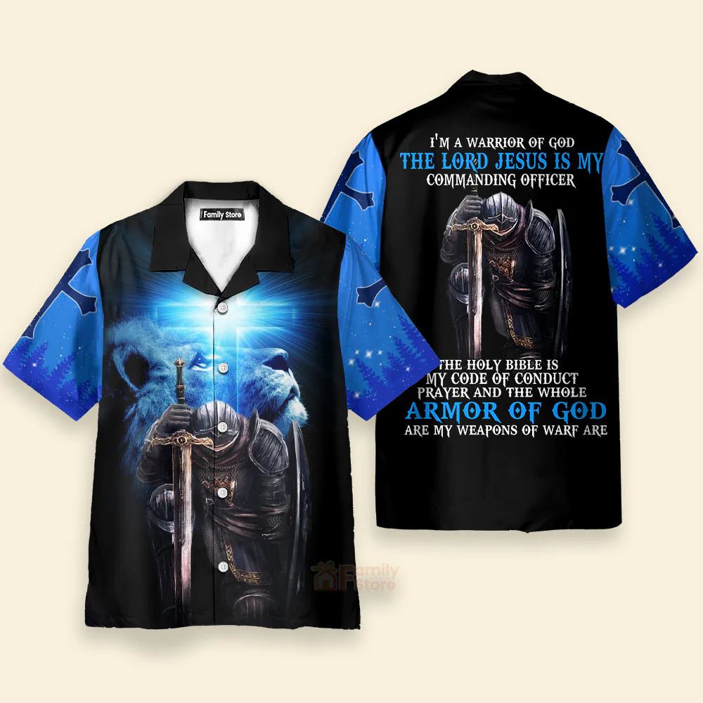 I'm A Warrior Of God  Short Sleeve Hawaiian Shirt - Image 2
