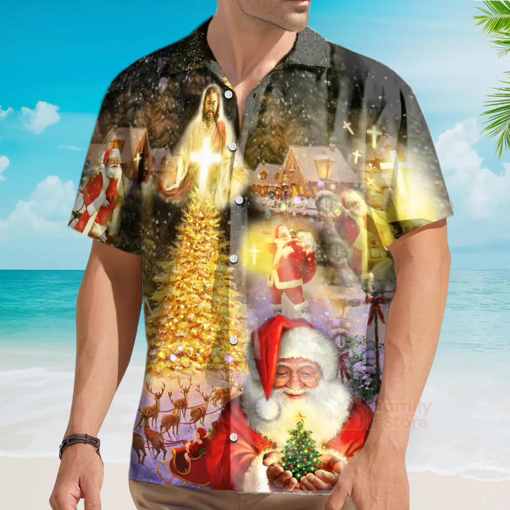 Jesus Is The Magic Of Christmas Short Sleeve Shirt Hawaiian Shirt - Image 3