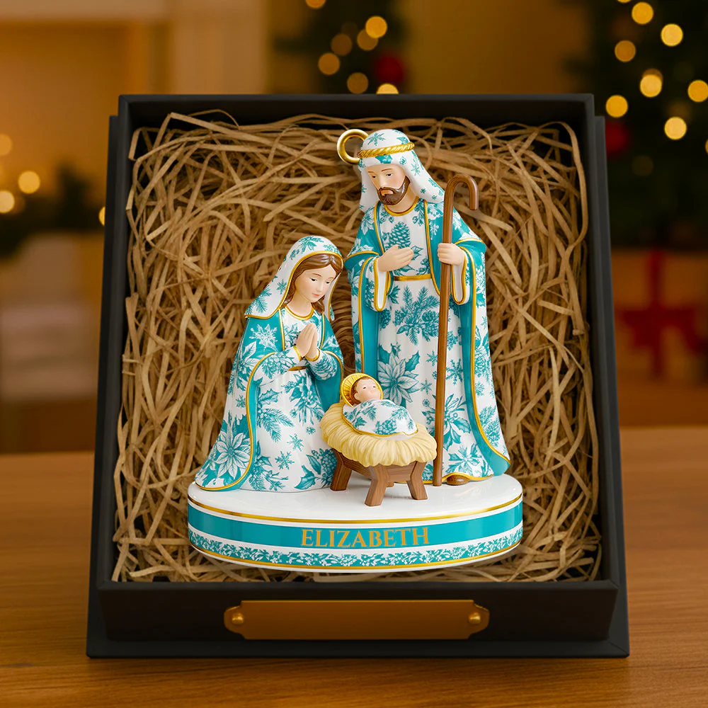 Holy Family Nativity Scene - Personalized Toile de Jouy Acrylic Ornament - Christmas Gift For Believers HH01 - Image 4
