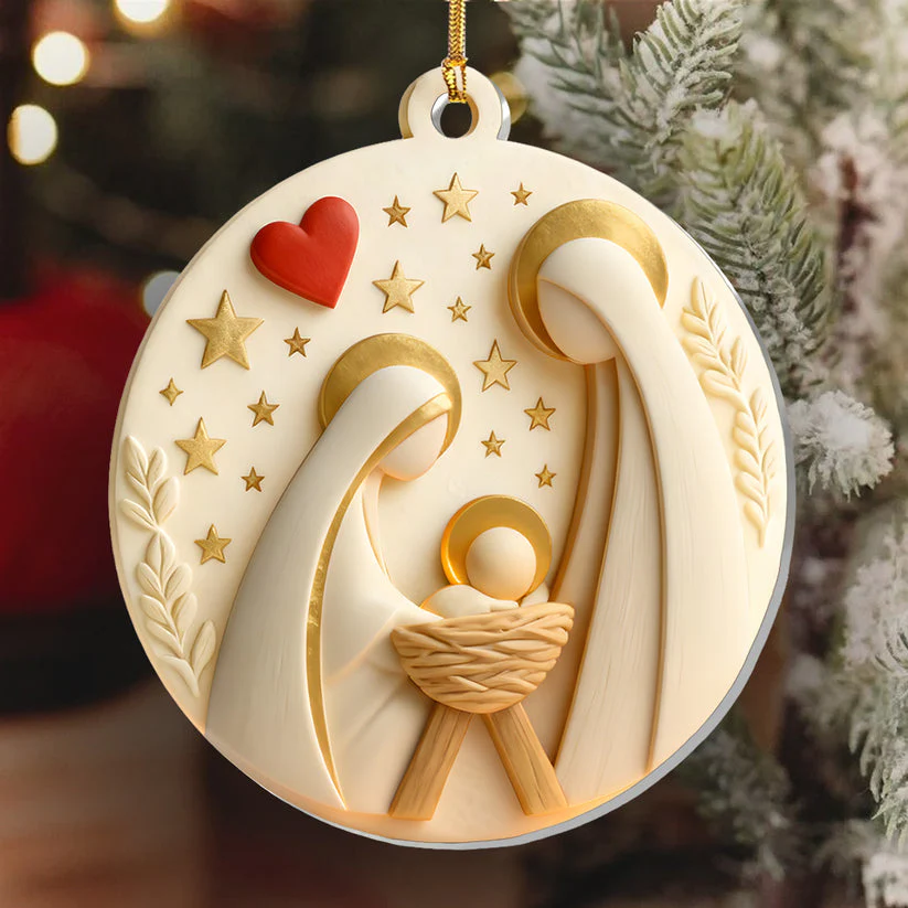 Holy Family Peace - 1-Layer Acrylic Ornament - Gift For Family, For Christmas HL128 - Image 5