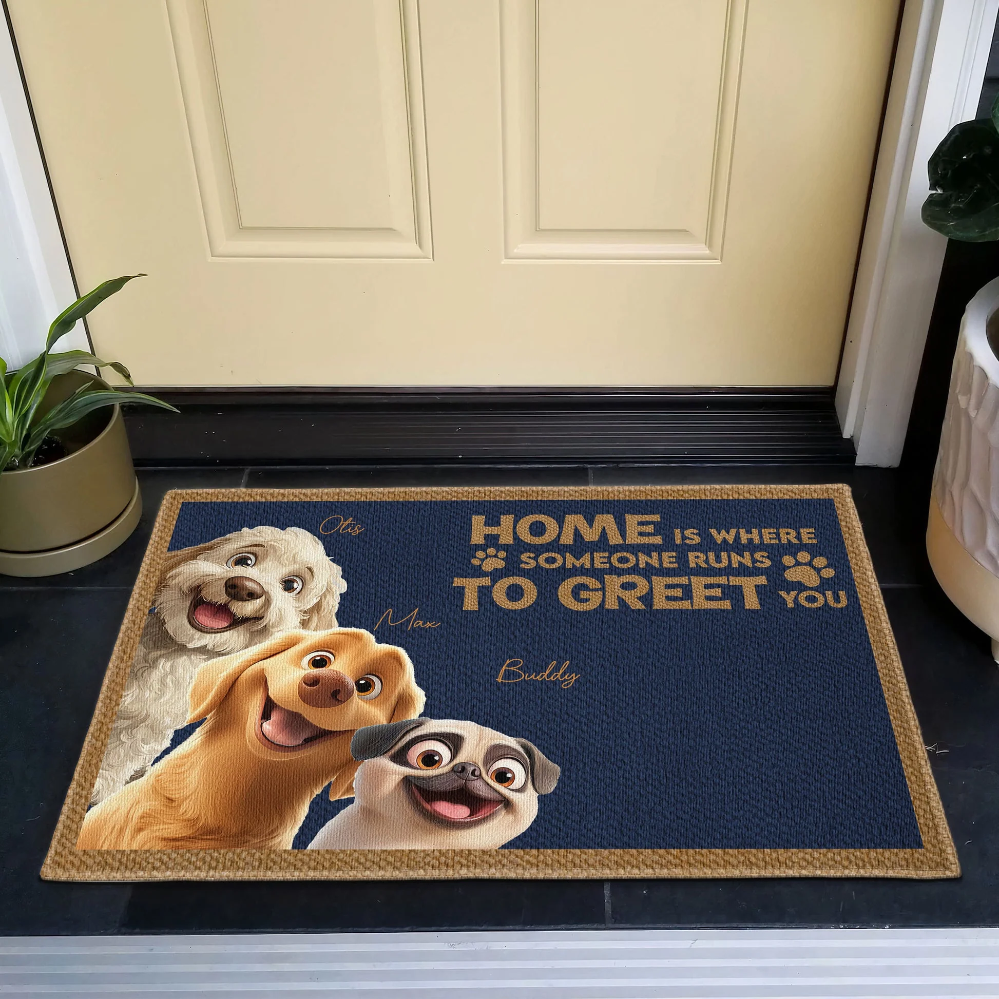 Home Is Where Someone Runs To Greet You - Personalized Doormat - Gift for Pet Owners, Pet Lovers, Dog Mom, Dog Dad | CLP15 NH96 - Image 6