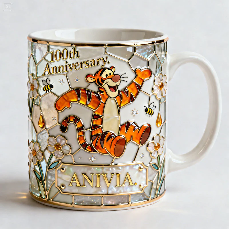 Honey Bear Celebrate 100th Anniversary - Personalized White Edge-To-Edge Mug - Gift For Movie Fans NL122 - Image 3