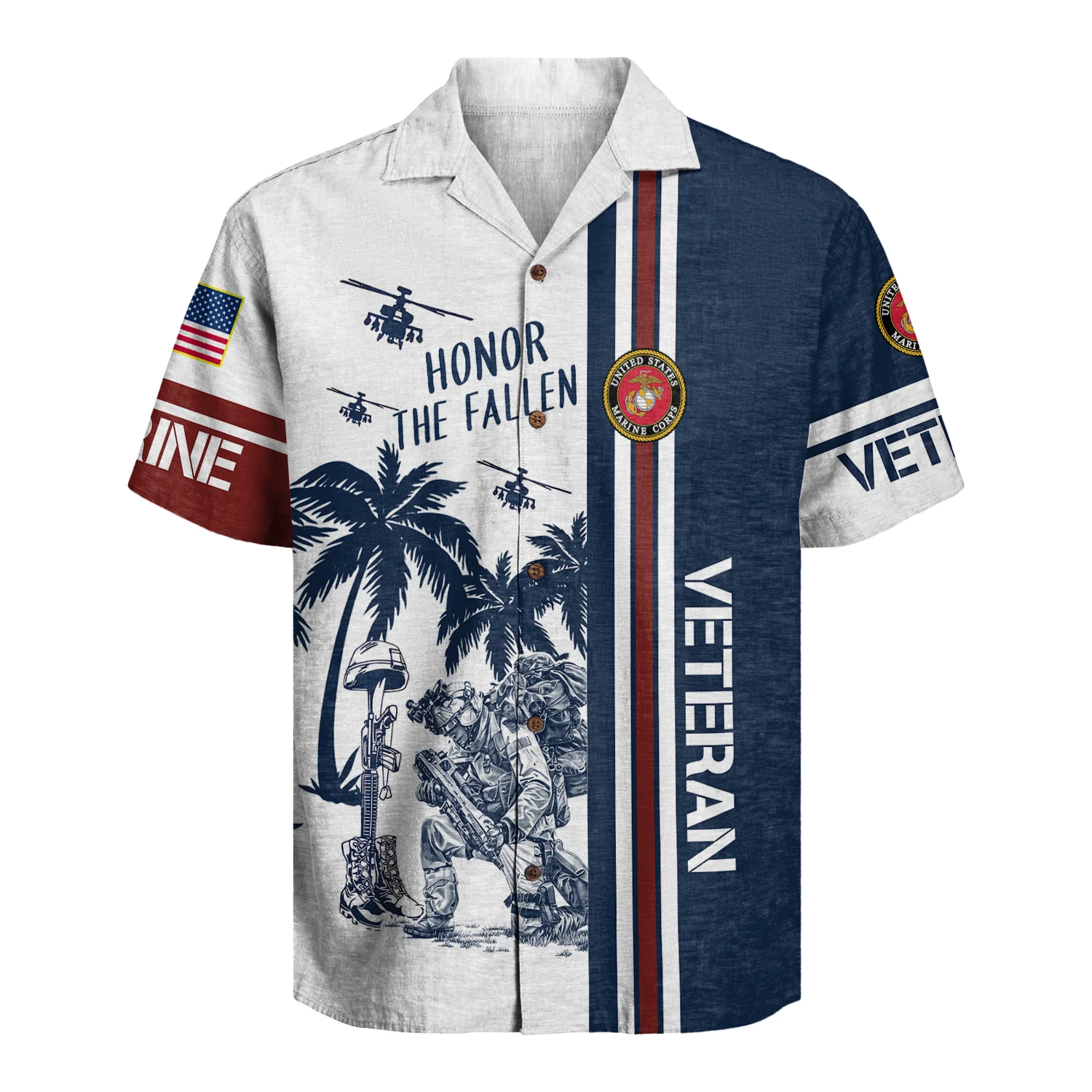 Honor The Fallen Military Tribute - Hawaiian Shirt -  Patriotic Gift For Veterans | HN02 - Image 2