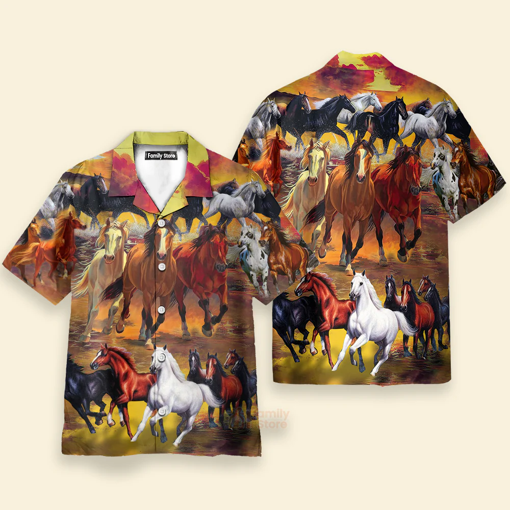 Horse Run Run - Hawaiian Shirt - Image 3