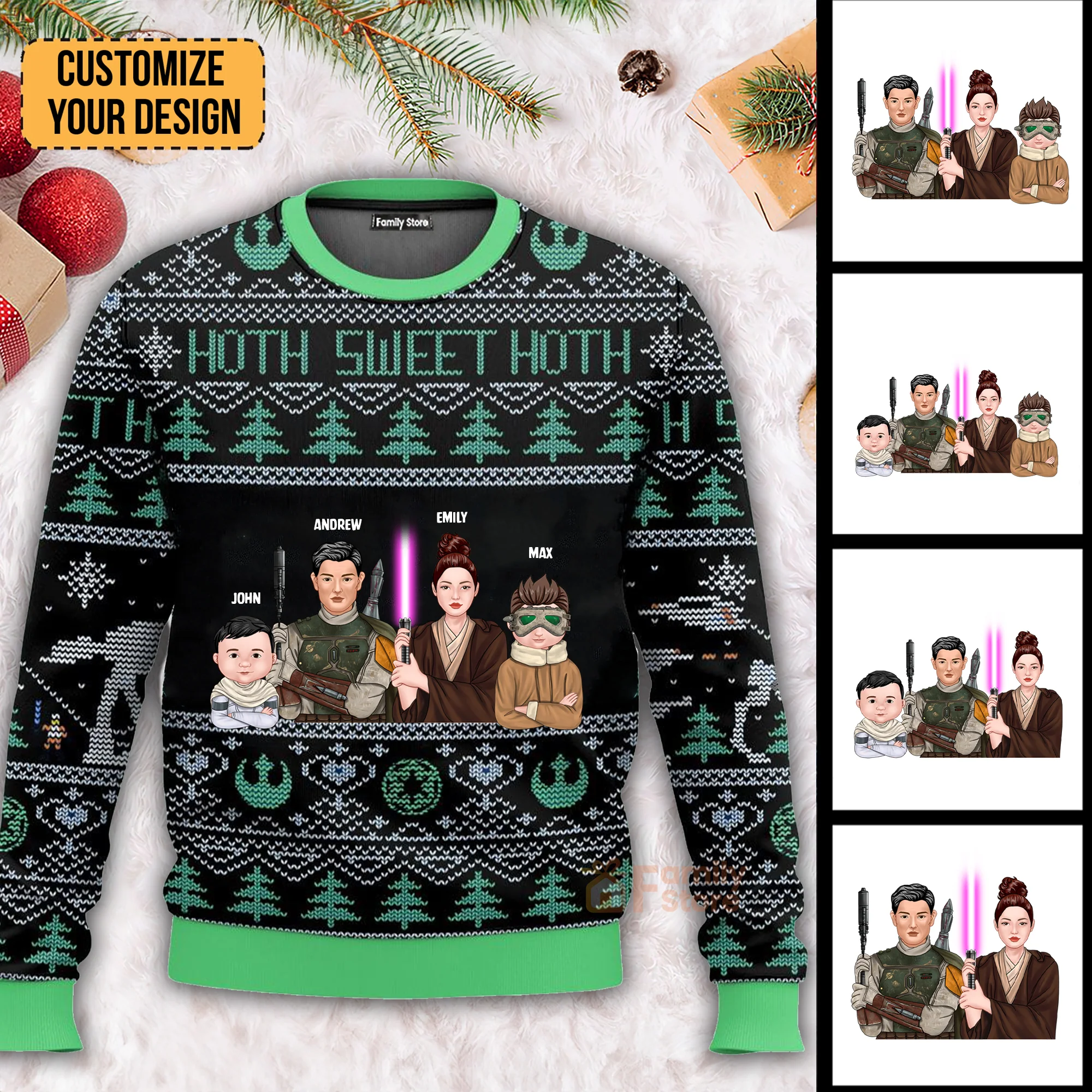 Hoth Sweet Hoth Stwa - Personalized Ugly Sweater - Gift Christmas For Family Memmber - CL46 NA94 - Image 2