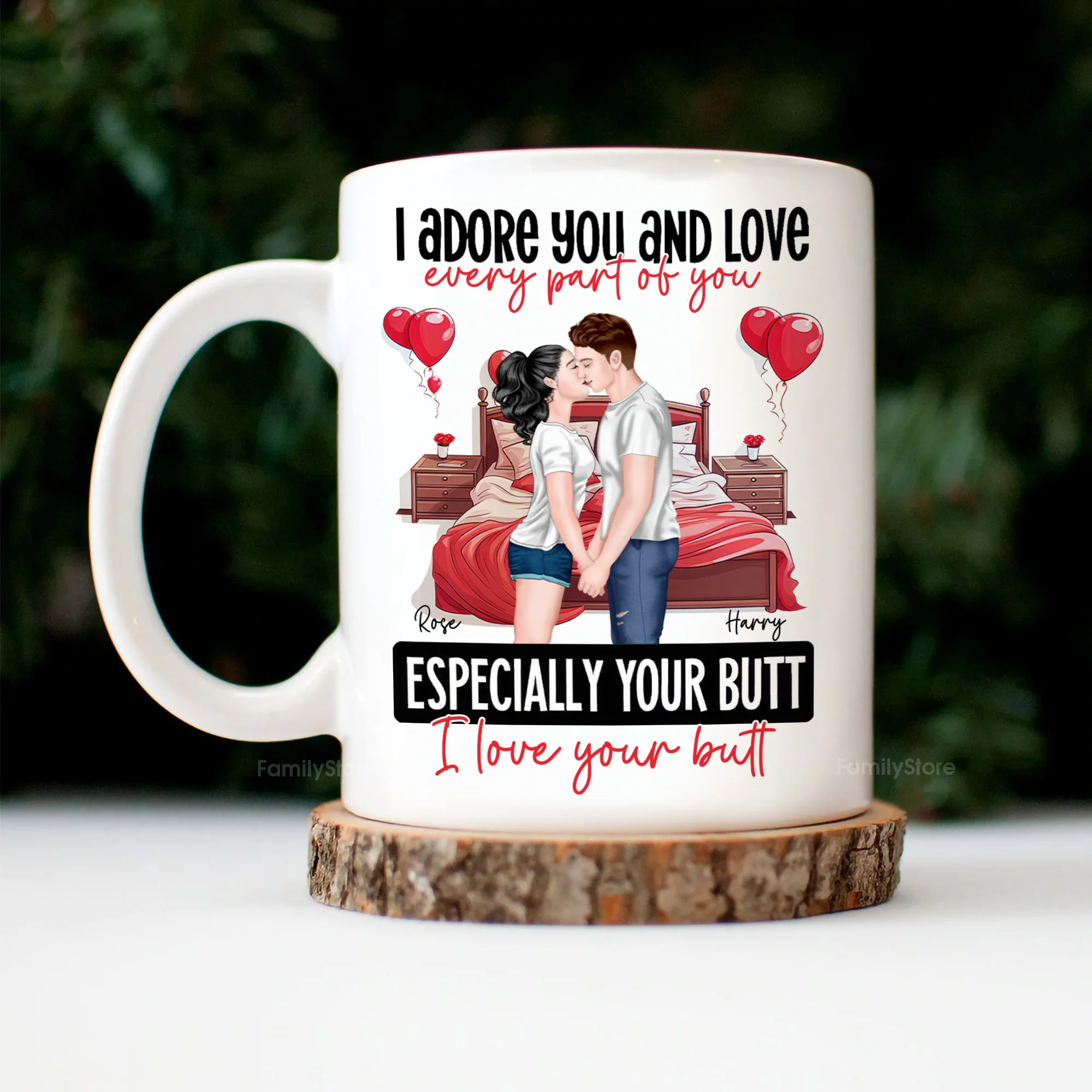 I Adore You And Love Every Par Of You I Love Your Butt - Personalized Ceramic Mug - Gift For Couple, Husband Wife - CL30 NH96 - Image 3