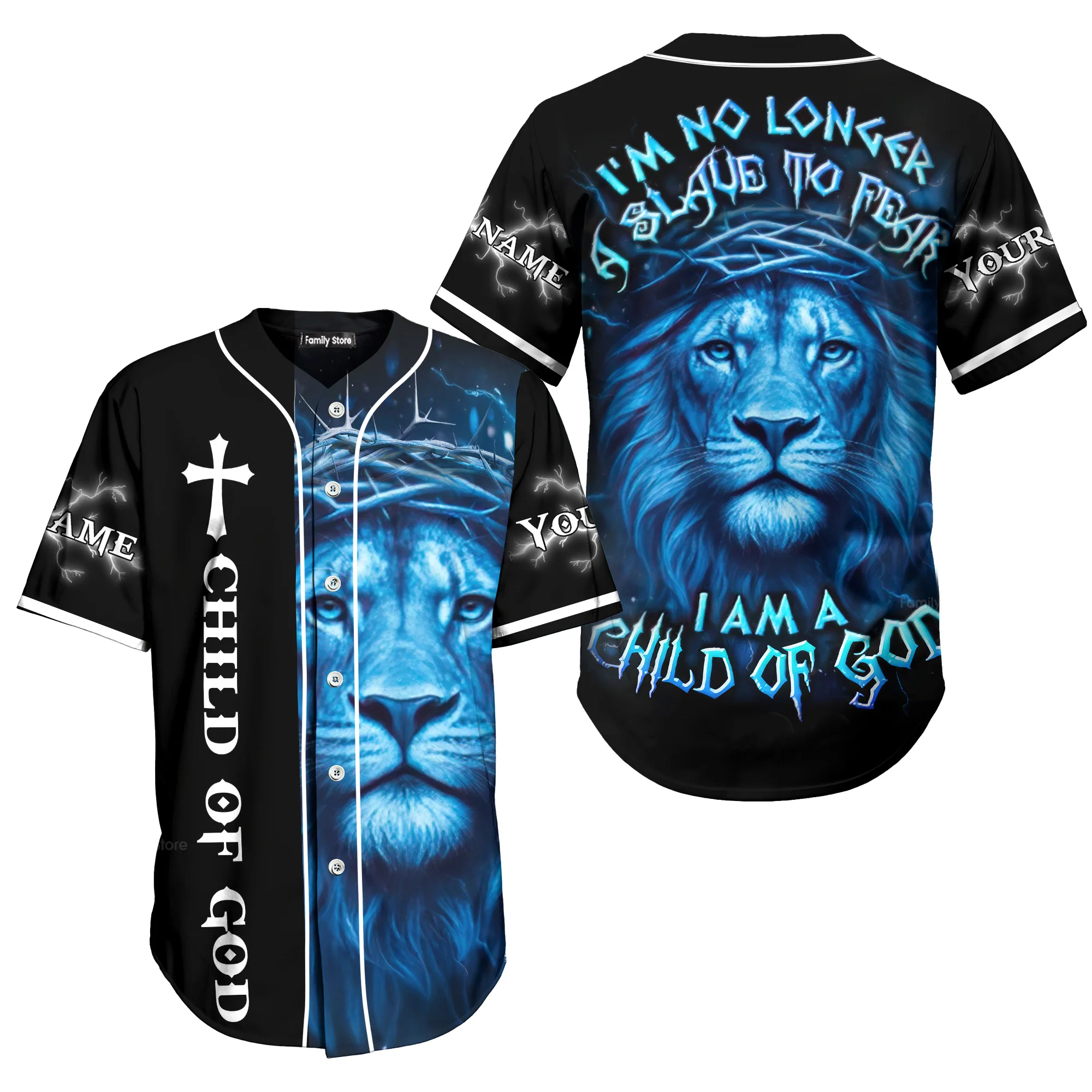 I Am A Child Of God Custom Name Baseball Jersey - Christant Gift For Him