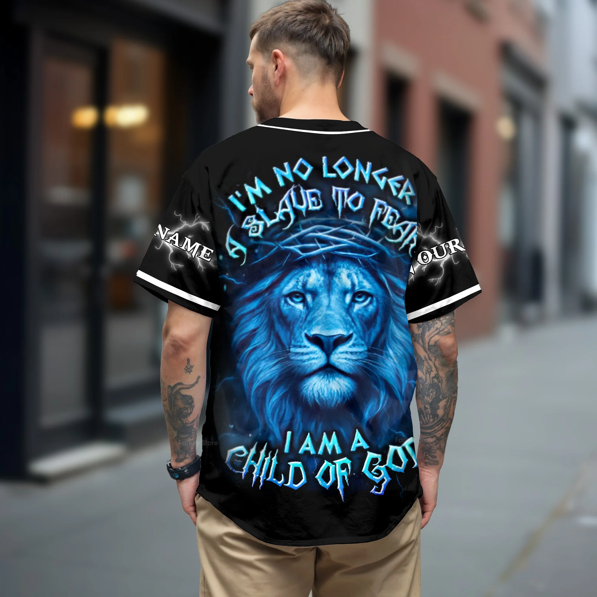 I Am A Child Of God Custom Name Baseball Jersey - Christant Gift For Him - Image 3