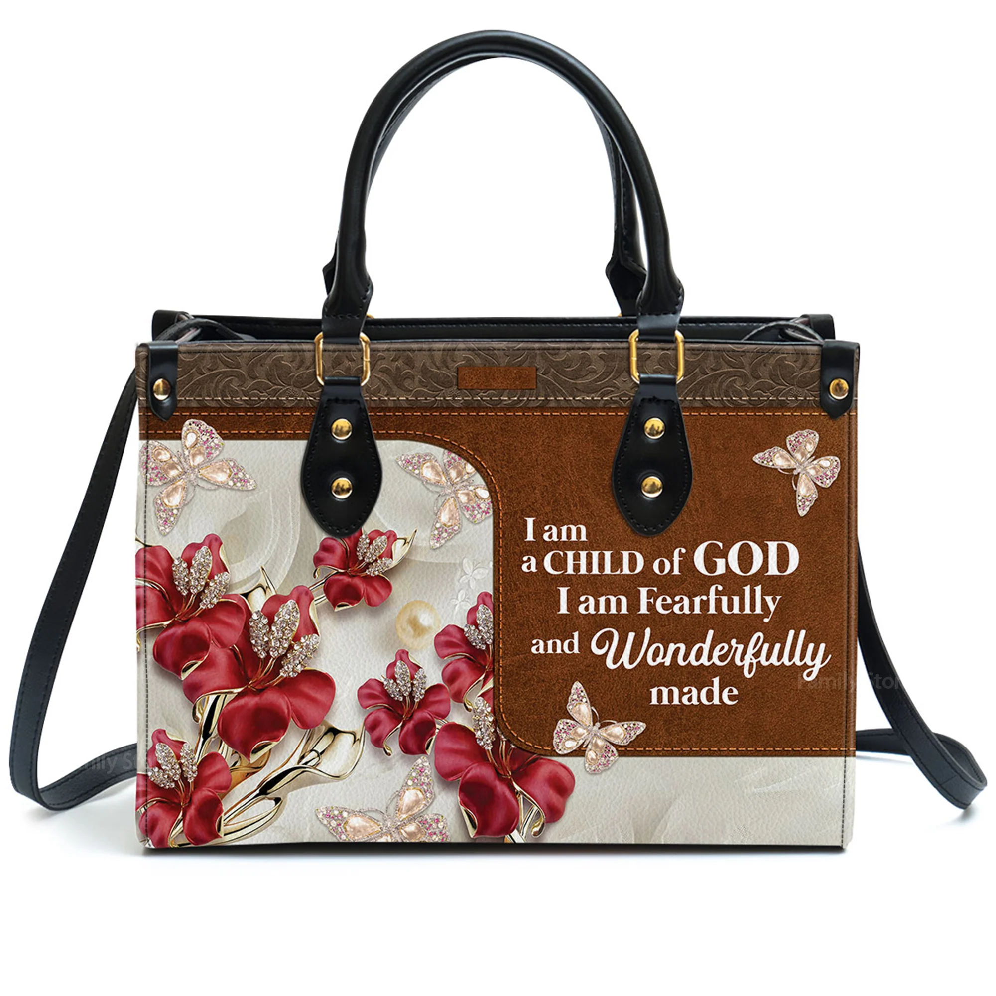 I Am A Child Of God - Thoughtful Gift For Christians - Personalized Leather Handbag With Handle - AT4080713 - Image 2