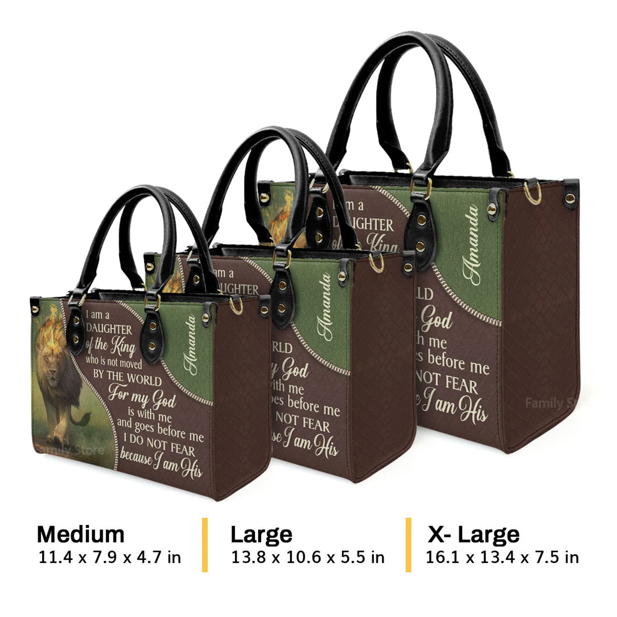 I Am A Daughter Of The King - Awesome Personalized Leather Handbag - AT4080812 - Image 4