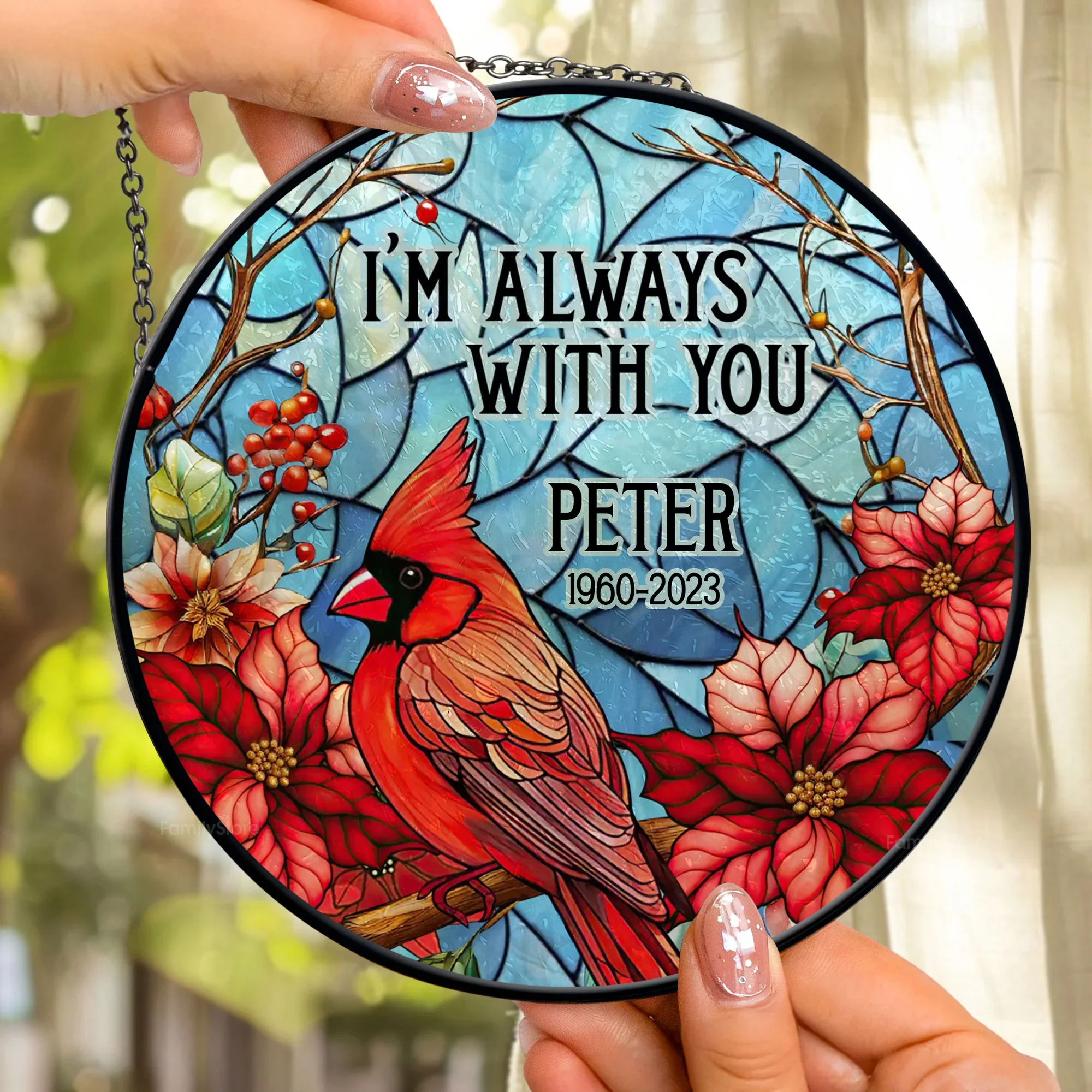 I Am Always With You - Memorial Gift - Personalized Stained Glass Window Hanging Suncatcher - NA94 - Image 2