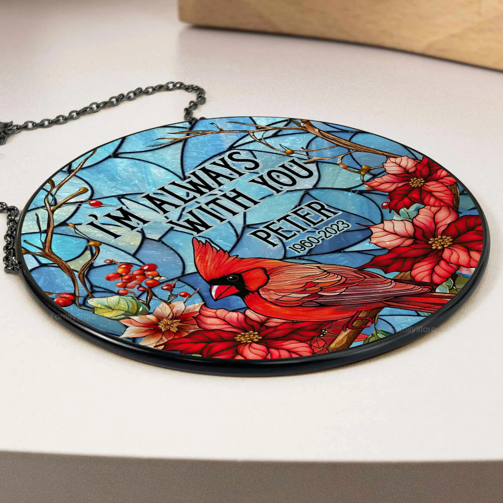 I Am Always With You - Memorial Gift - Personalized Stained Glass Window Hanging Suncatcher - NA94 - Image 3