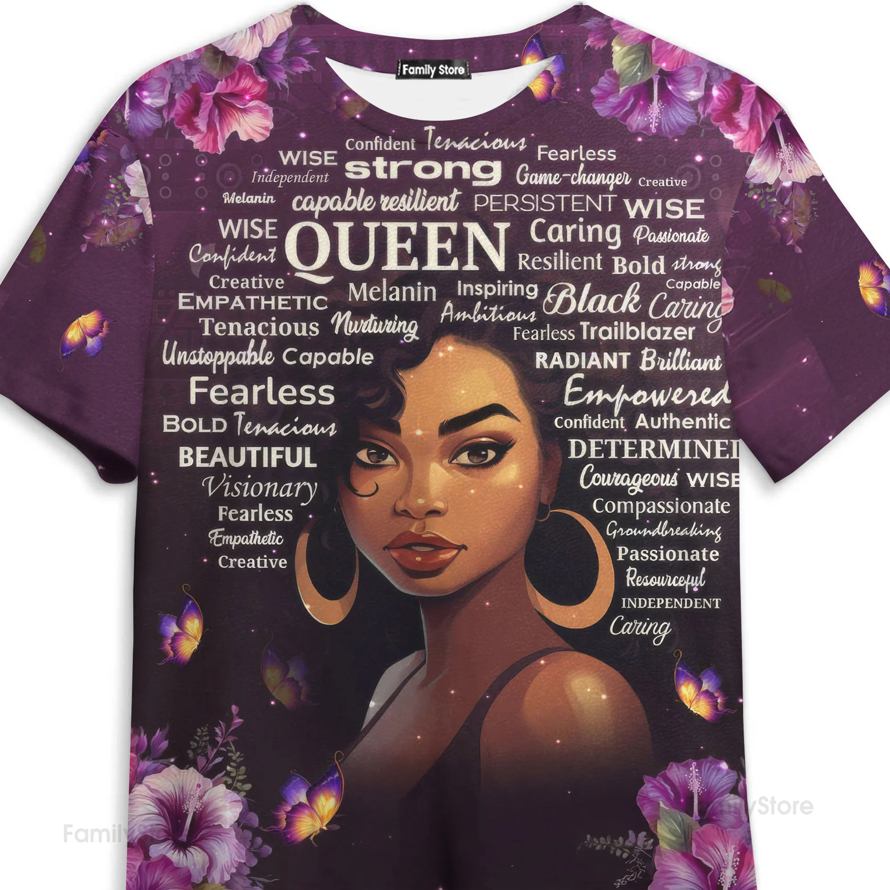 I Am Black Woman Affirmations - Personalized All Over Printed Tshirt - Birthday Gift For Black Woman, Mother, Friend, Sister | PT