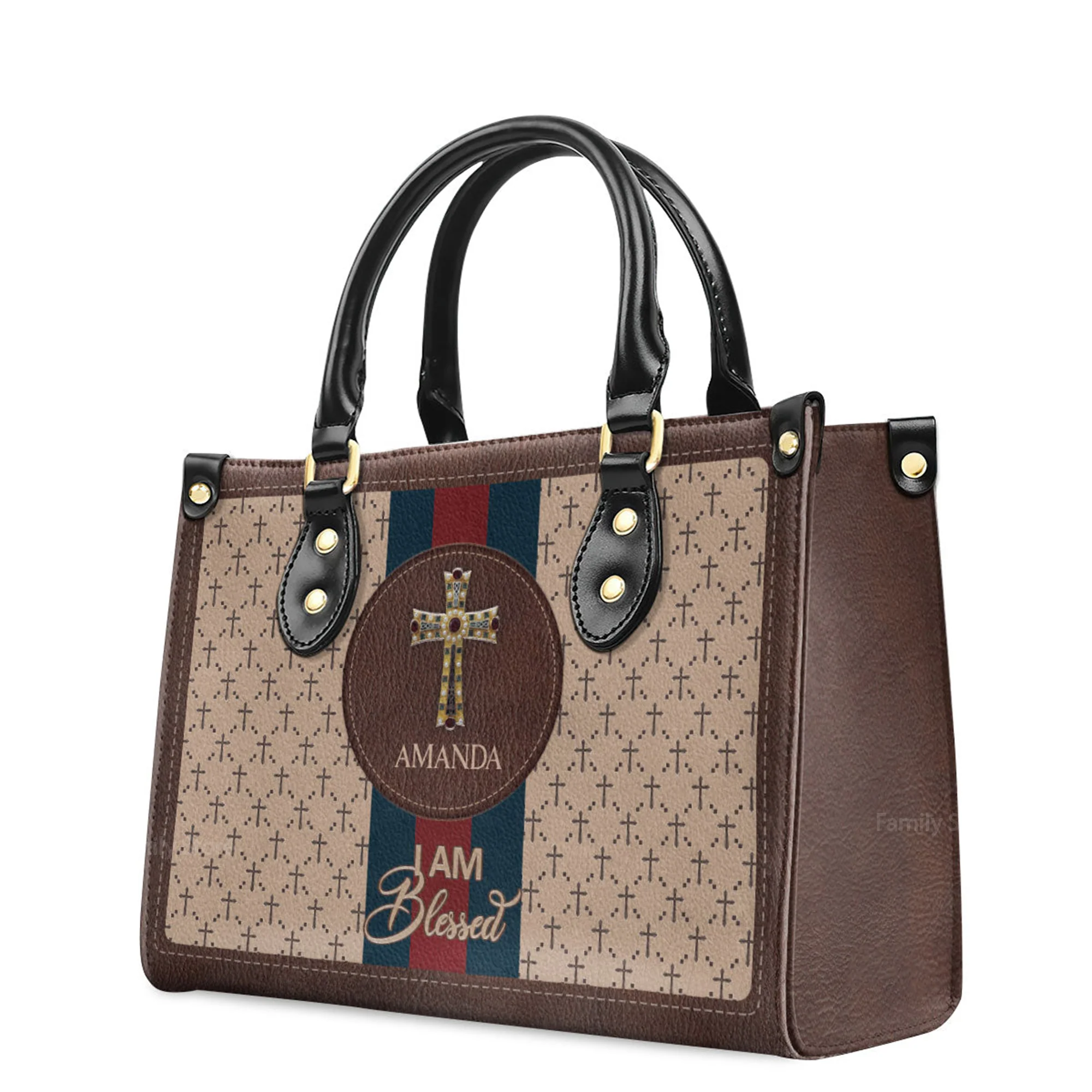 I Am Blessed - Thoughtful Gift For Christians - Personalized Leather Handbag With Handle - AT4080717 - Image 3