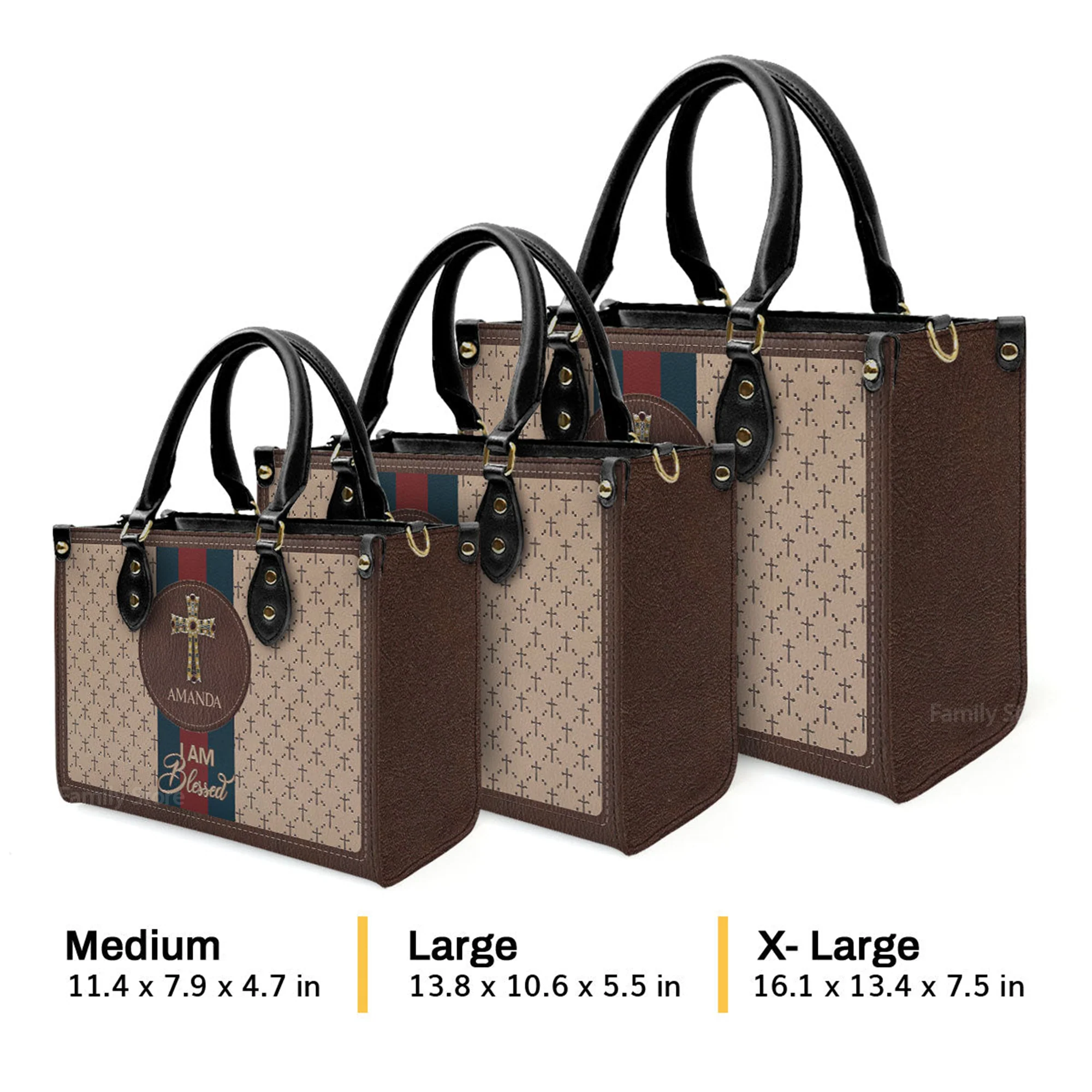 I Am Blessed - Thoughtful Gift For Christians - Personalized Leather Handbag With Handle - AT4080717 - Image 4