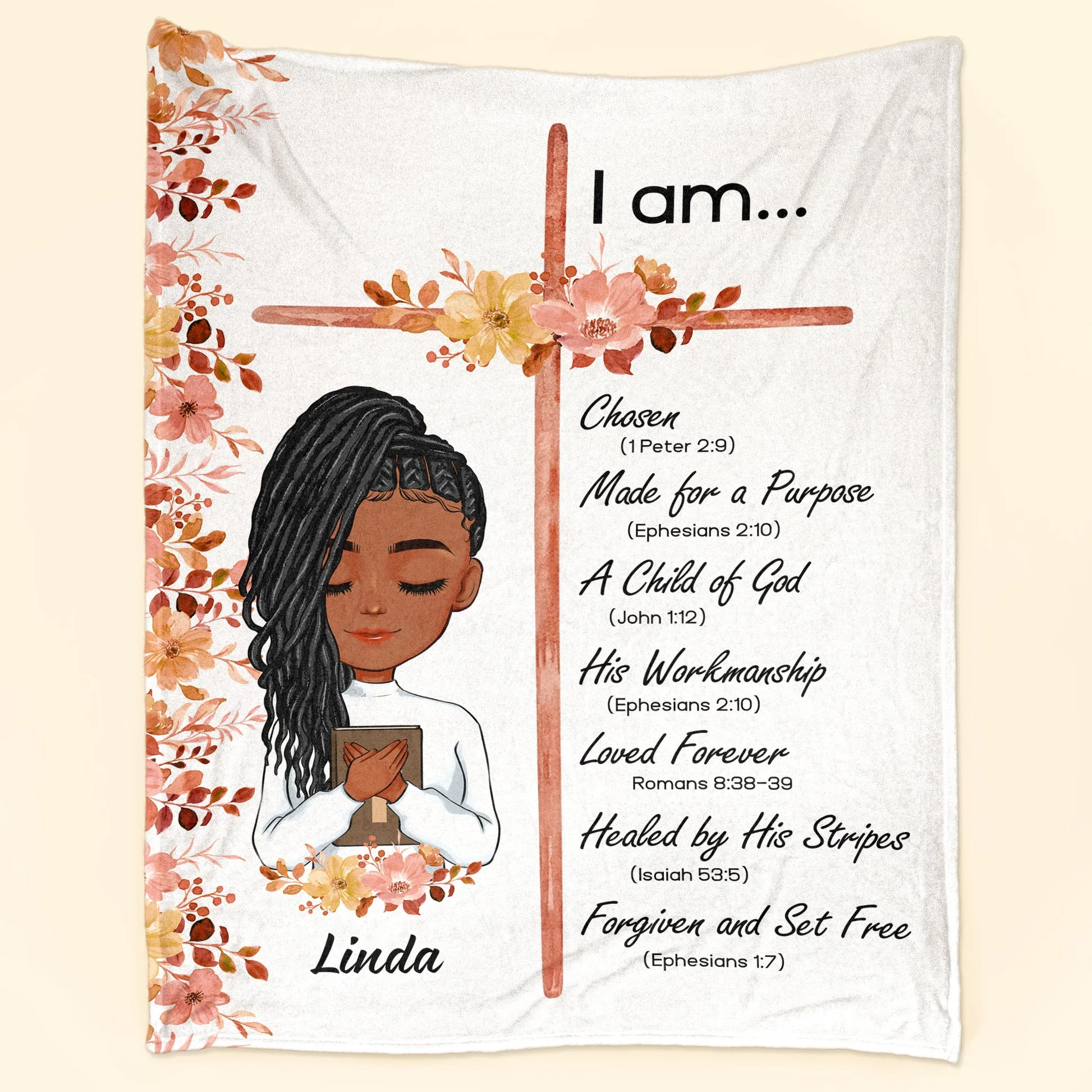 I Am Chosen Bible Verse - Personalized Blanket - Gift For Black Women | CLGOD05 HD95 - Image 2