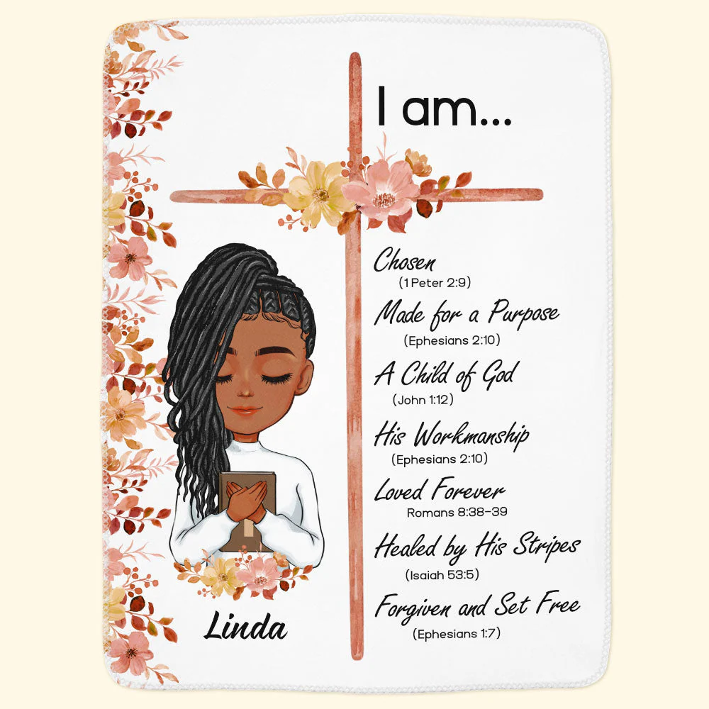 I Am Chosen Bible Verse - Personalized Blanket - Gift For Black Women | CLGOD05 HD95 - Image 3