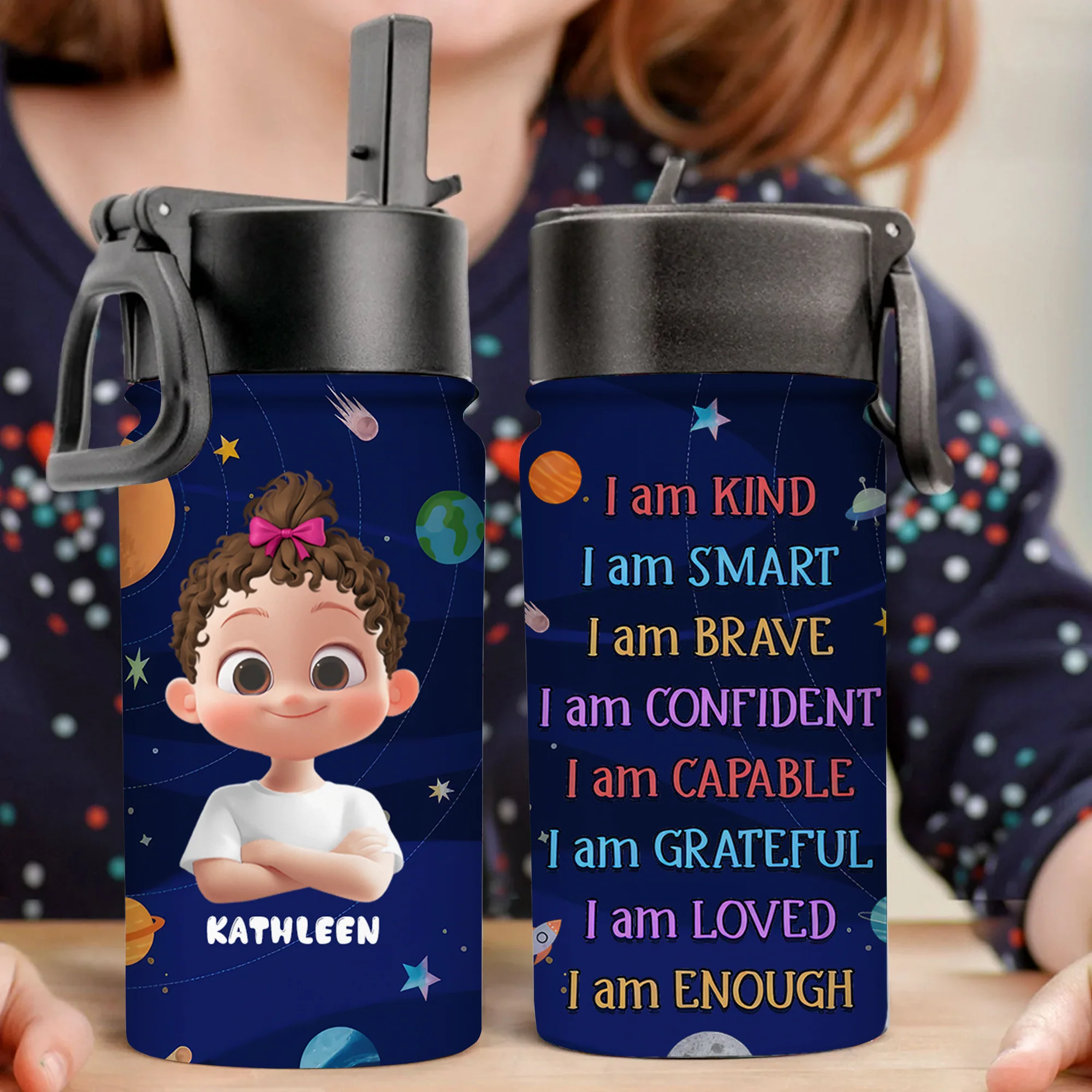 I Am Kind I Am Smart - Personalized Kid Water Bottle - Back To School Gift For Kids | GR29 TD118 - Image 3