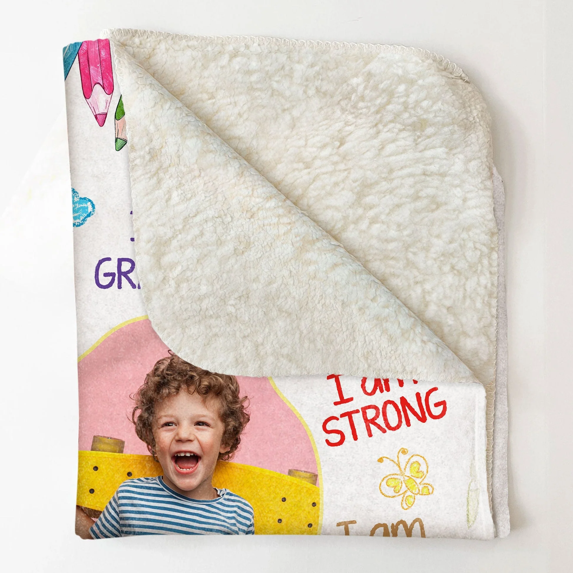 I Am Kind Smart Loved - Personalized Photo Blanket - Affirmations For Kids, Christmas Gift HH01 - Image 2