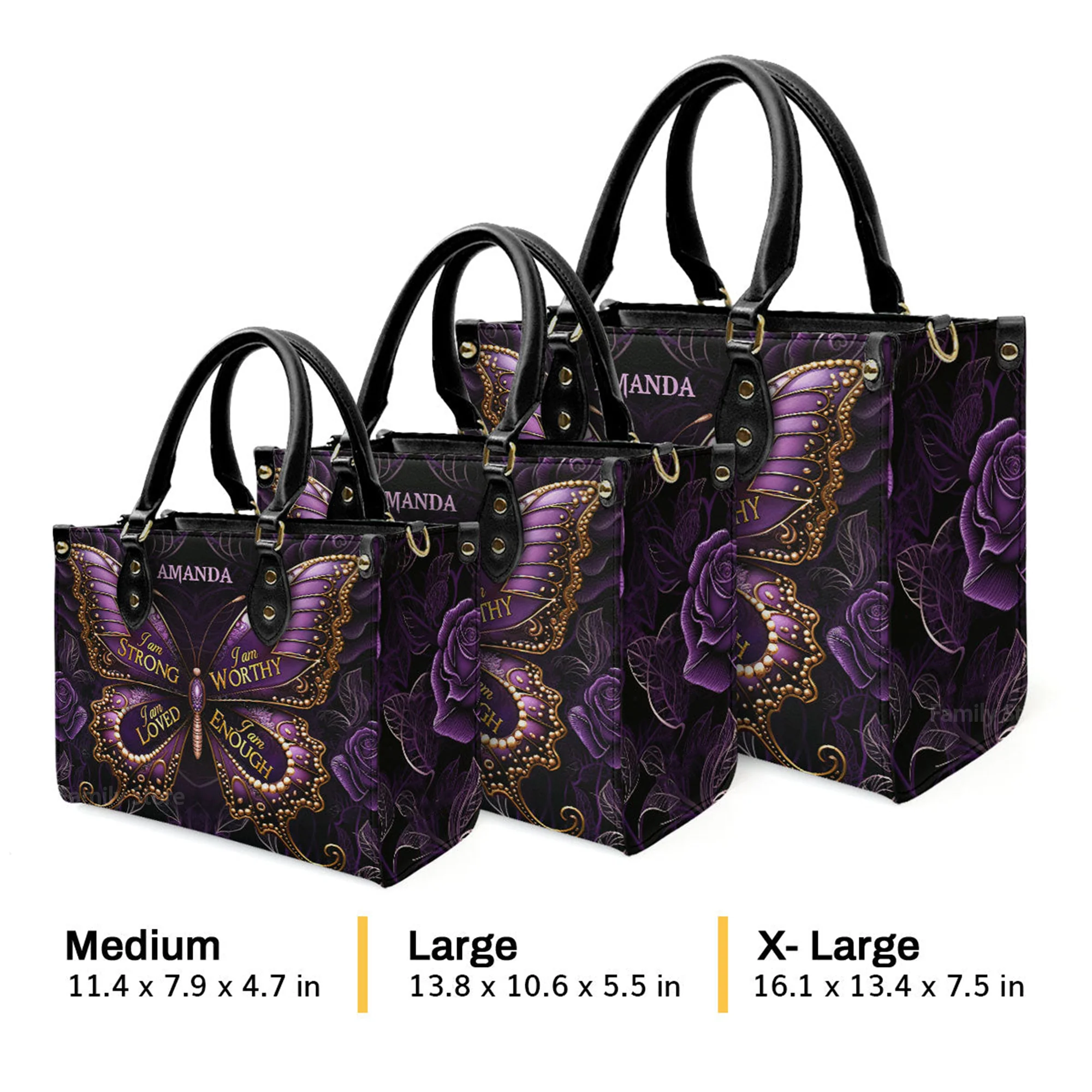 I Am Love - Thoughtful Gift For Christians - Personalized Leather Handbag With Handle - AT4081305 - Image 4