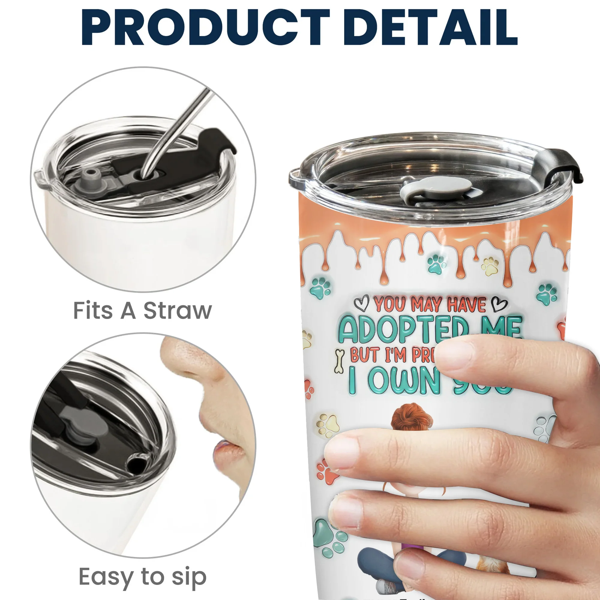 I Am Pretty Sure I Own You 3D Inflated Effect Cartoon Cat - Personalized Tumbler Cup - Gift for Pet Owners, Pet Lovers, Cat Mom | CLP15 NH96 - Image 4