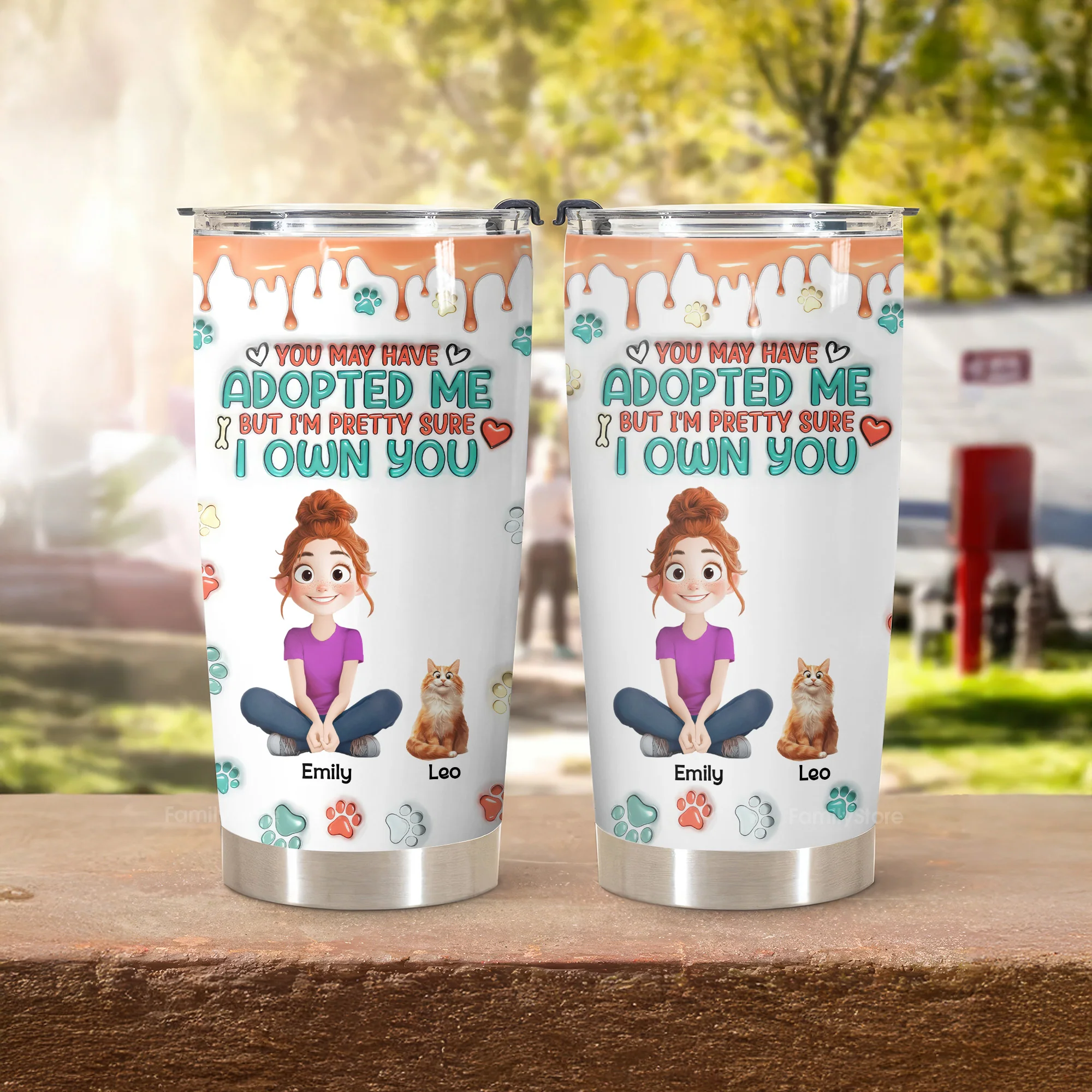 I Am Pretty Sure I Own You 3D Inflated Effect Cartoon Cat - Personalized Tumbler Cup - Gift for Pet Owners, Pet Lovers, Cat Mom | CLP15 NH96 - Image 5