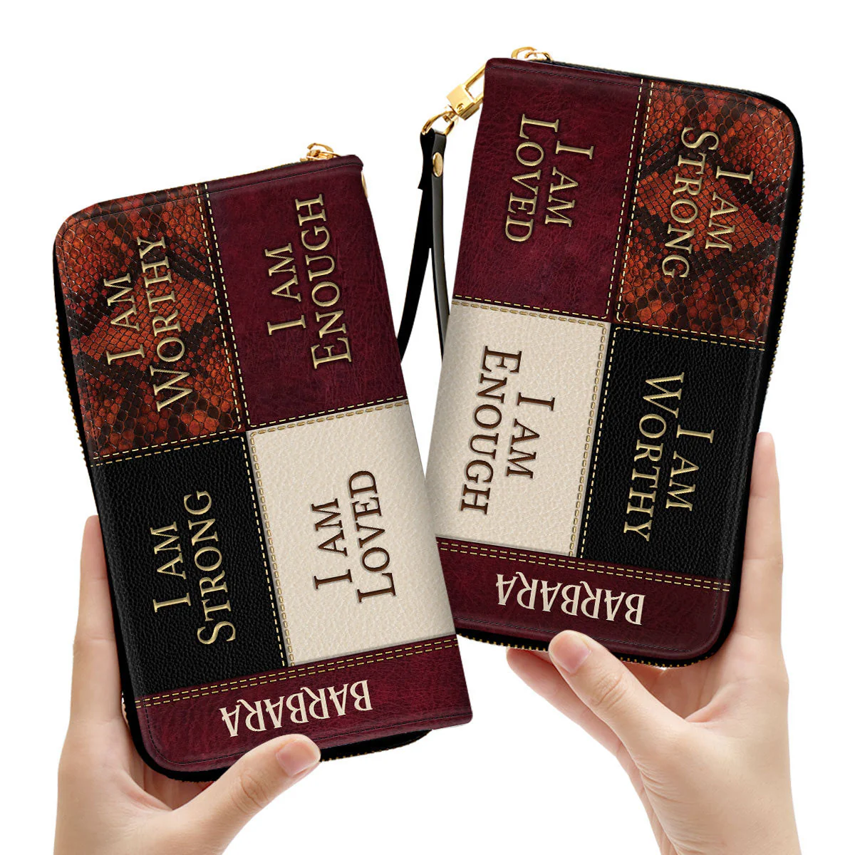 I Am Strong, I Am Worthy - Unique Personalized Leather Long Wallets - AT4080815 - Image 3